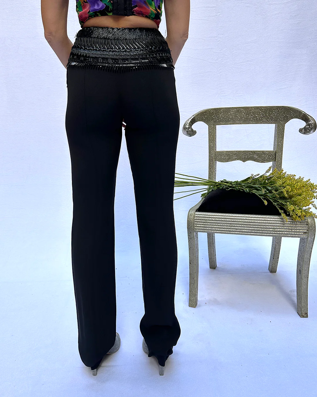 90s/00s Gianfranco Ferre Spring 2002 Embellished Trousers By Gianfranco Ferre - Image 6