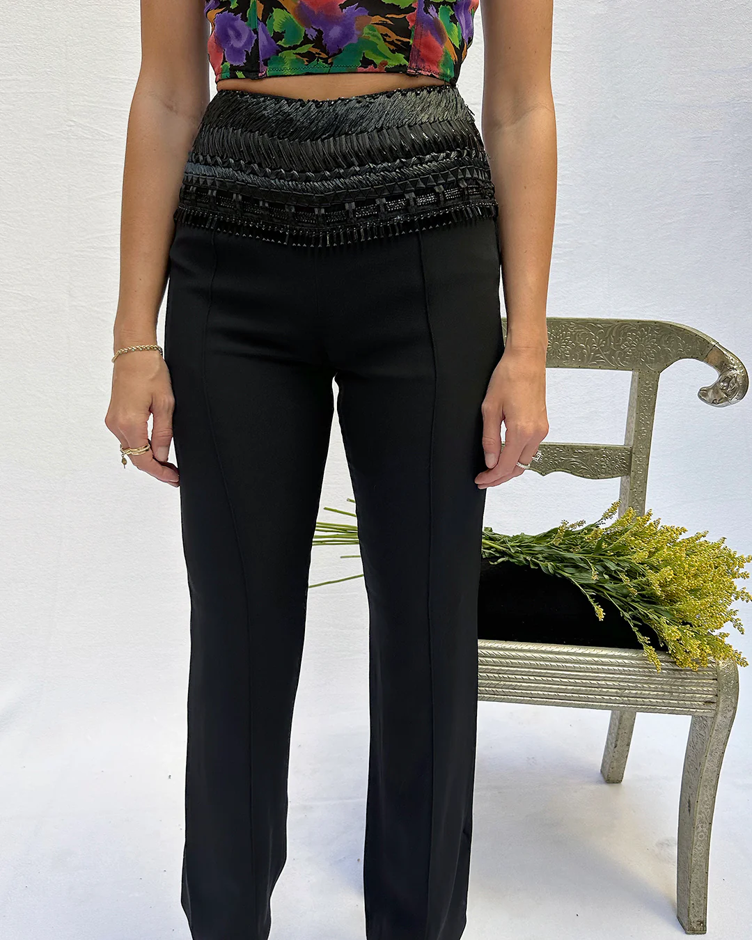 90s/00s Gianfranco Ferre Spring 2002 Embellished Trousers By Gianfranco Ferre - Image 7