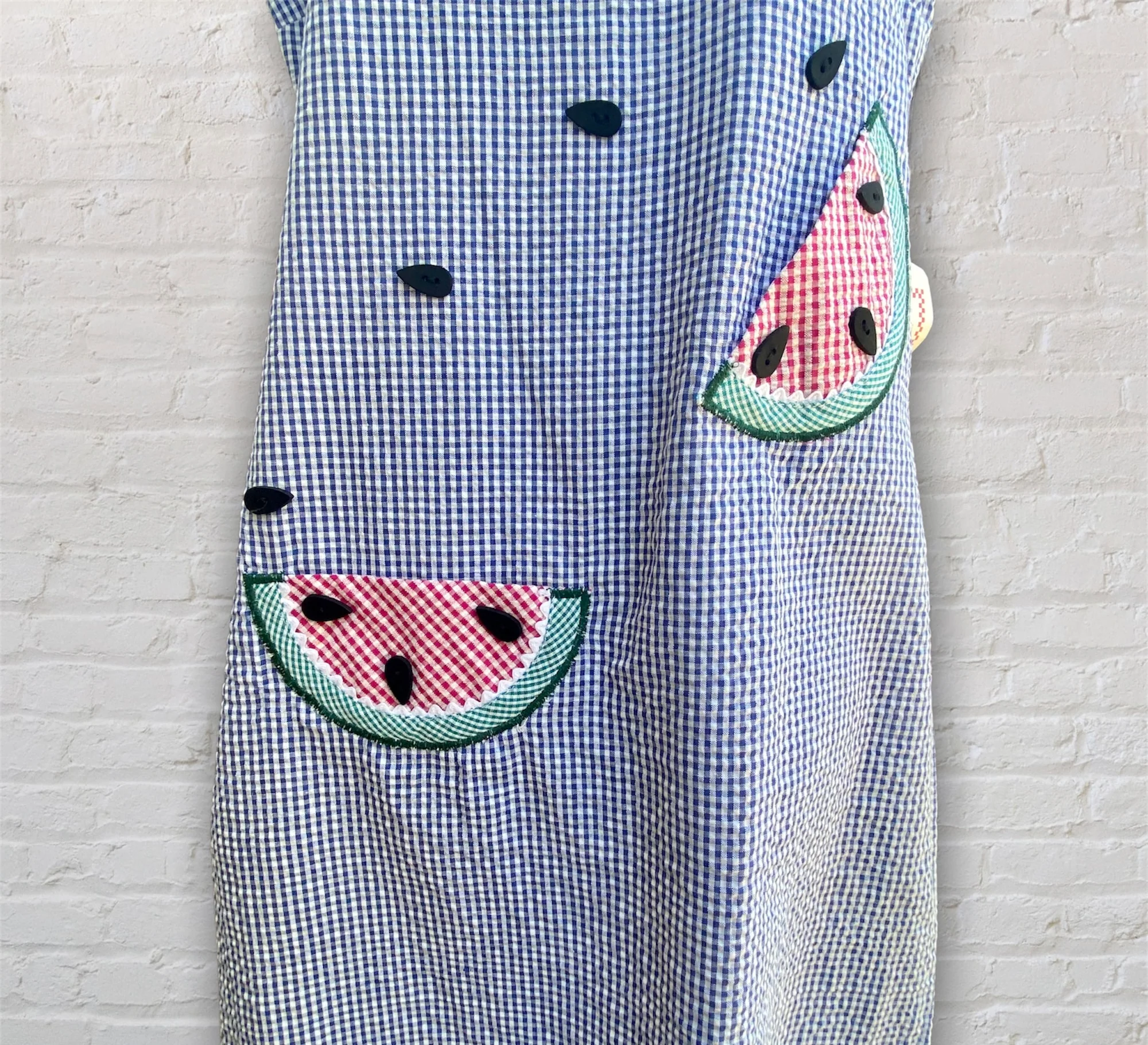90s/00s Gingam Watermelon Dress By Cottontail Originals - Image 4