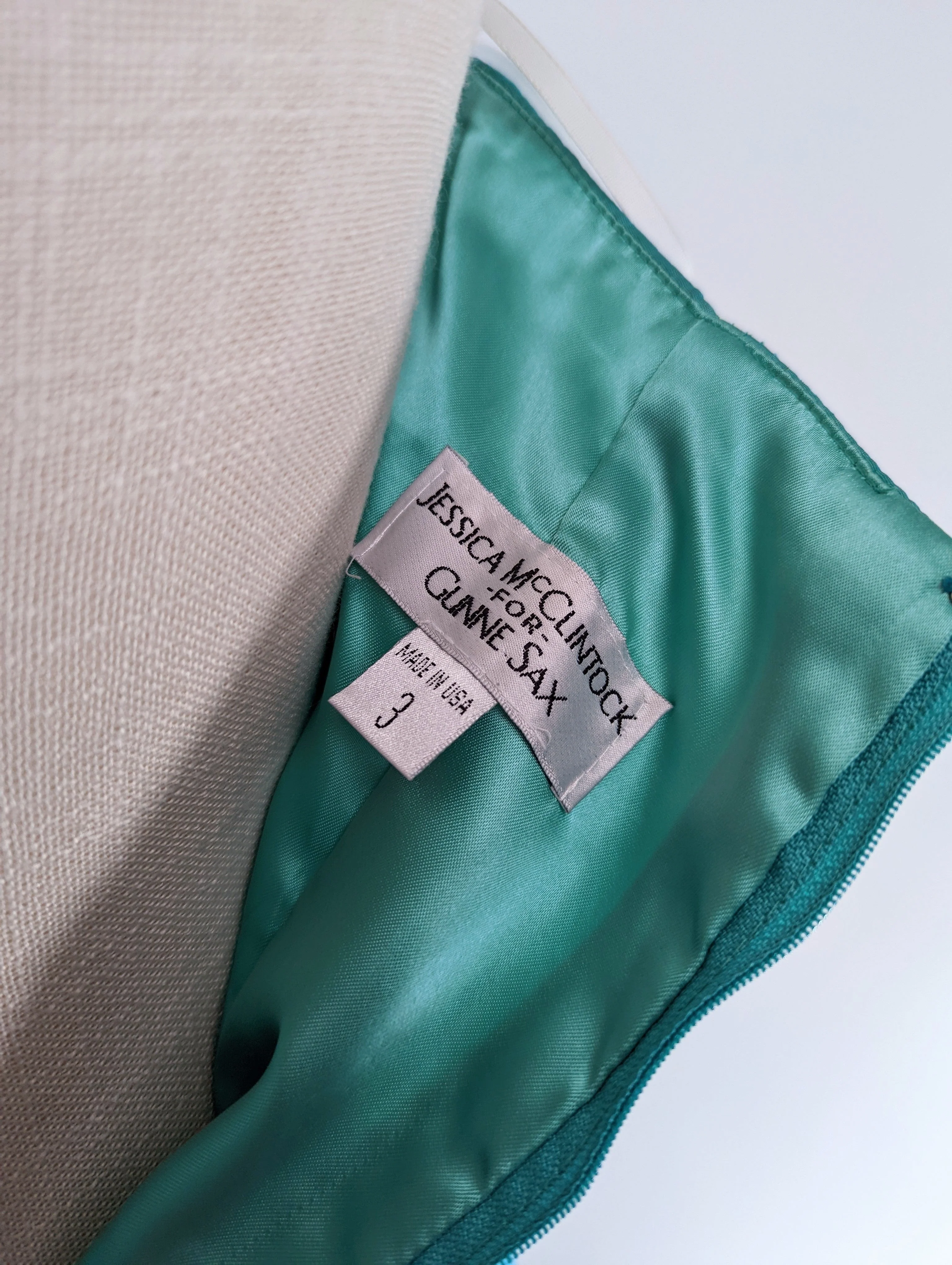 90s 00s Gunne Sax Strapless Aqua Iridescent Prom Dress with Shimmer by Jessica McClintock - Image 6