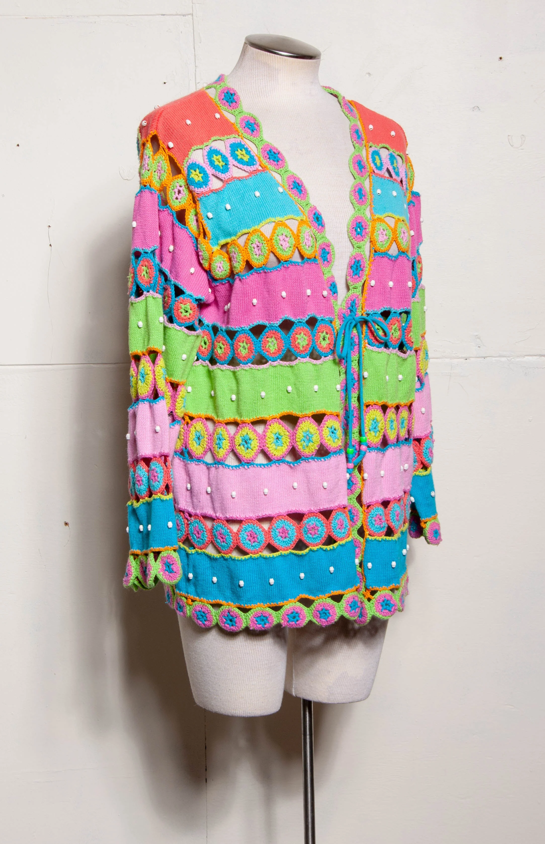 90s/00s Harry Styles Multicolor Knit Cardigan by Philip & Jane Gordon - Image 3
