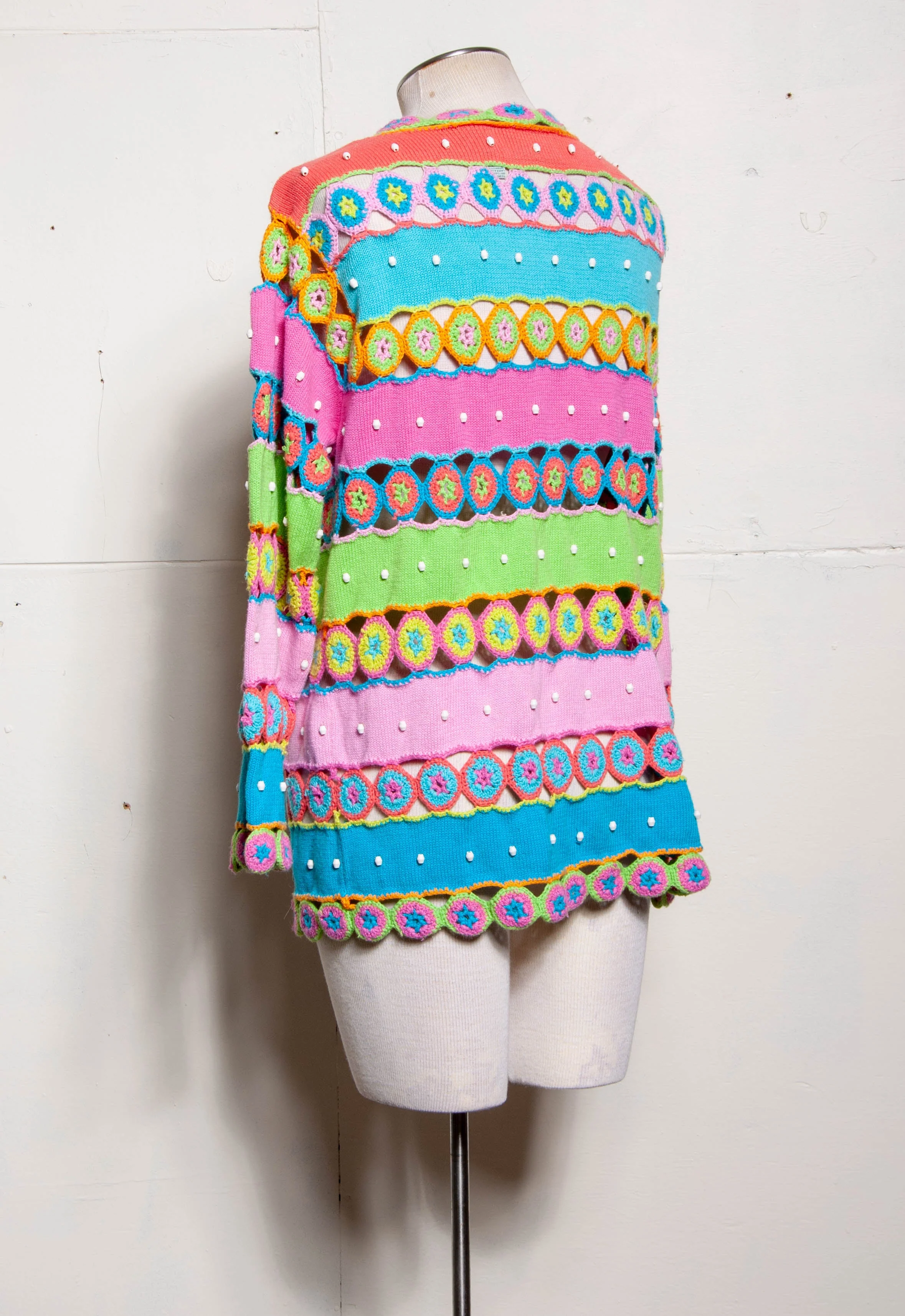 90s/00s Harry Styles Multicolor Knit Cardigan by Philip & Jane Gordon - Image 6