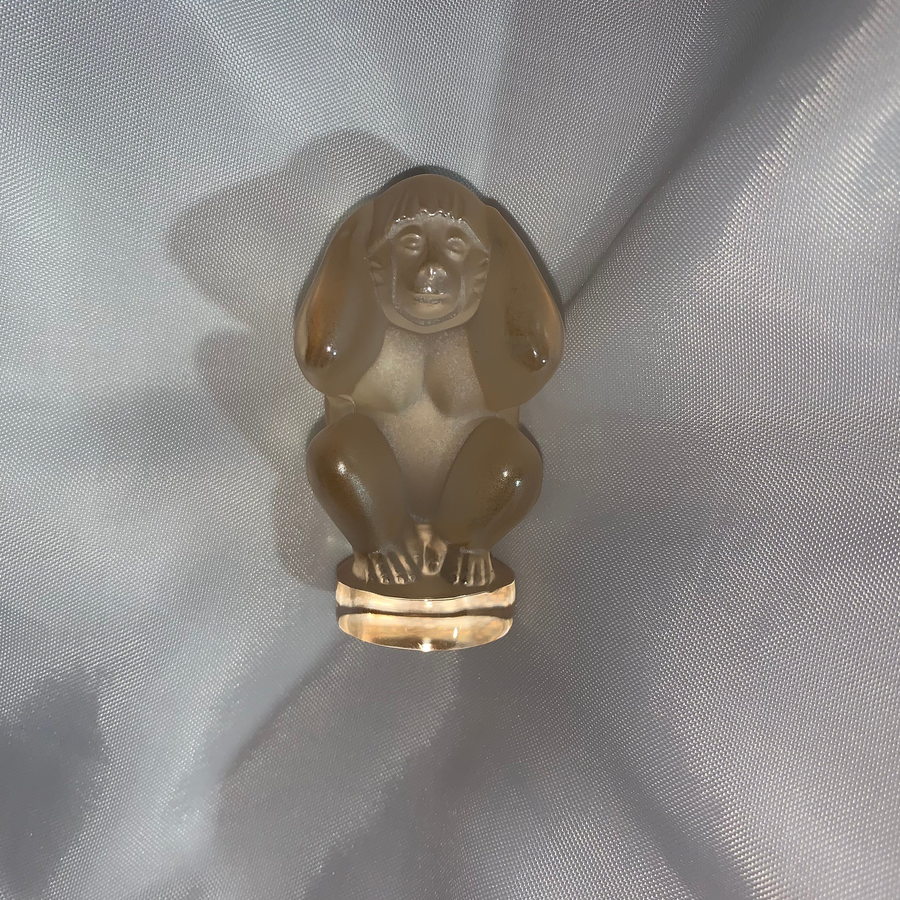 90s/00s Hear No Evil Monkey Seal/figurine Lalique Crystal By Lalique - Image 4