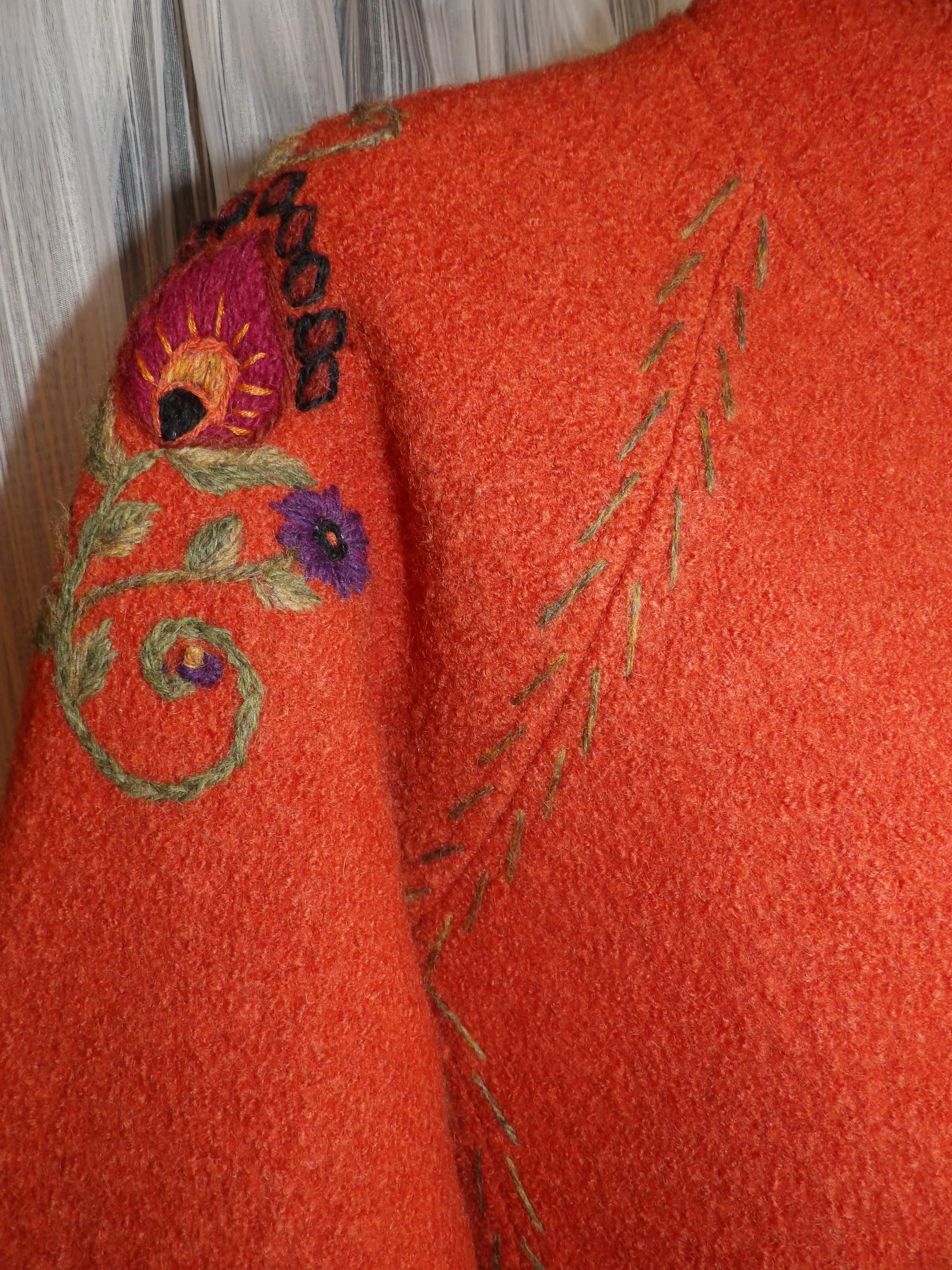 90s/00s Icelandic Design Pumpkin Color Wool Cardigan/ Sz M By Icelandic Designs - Image 3