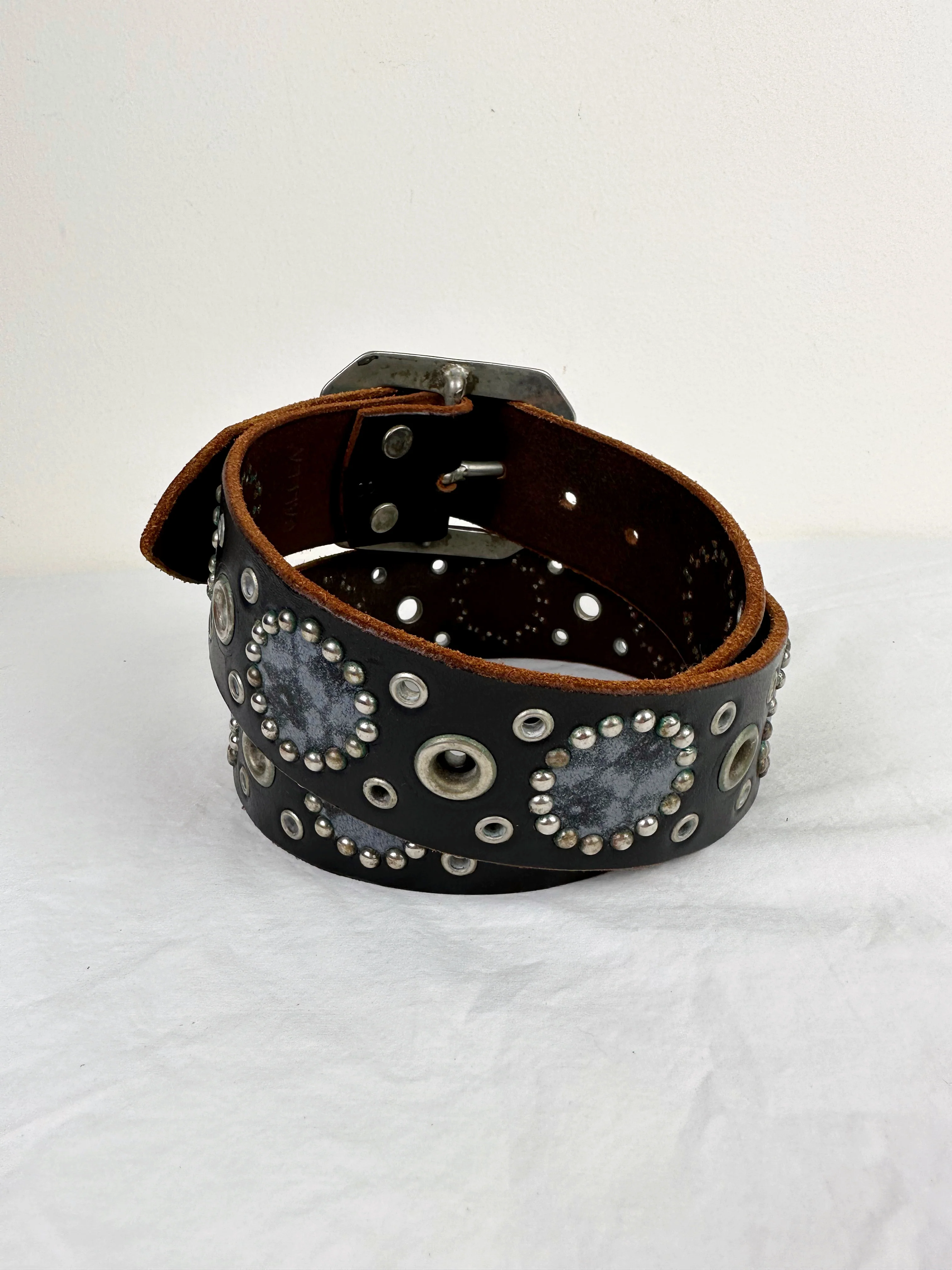 90s/00s Jeff Gallea Vintage Black Studded Belt By Jeff Gallea - Image 6