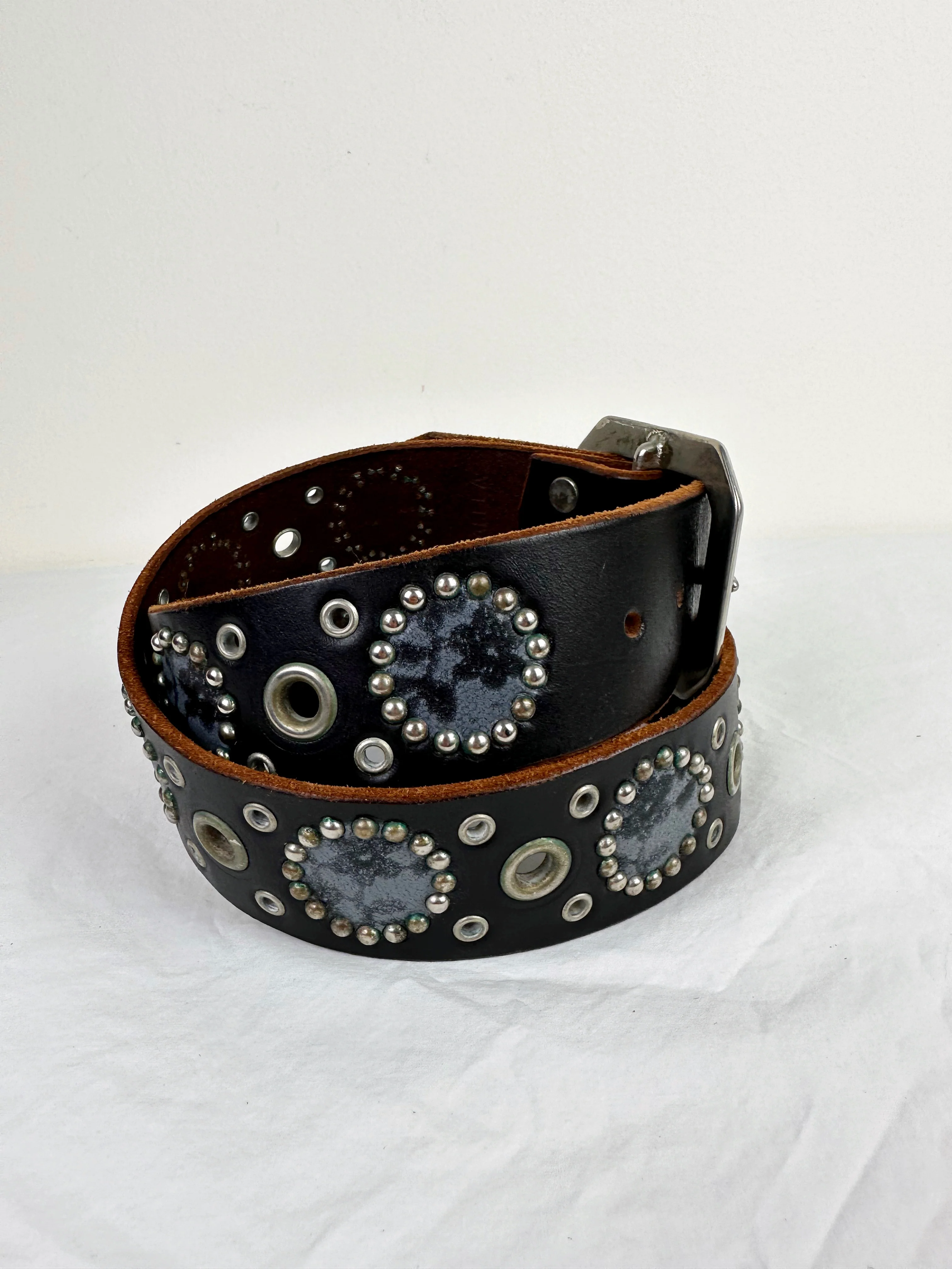 90s/00s Jeff Gallea Vintage Black Studded Belt By Jeff Gallea - Image 8