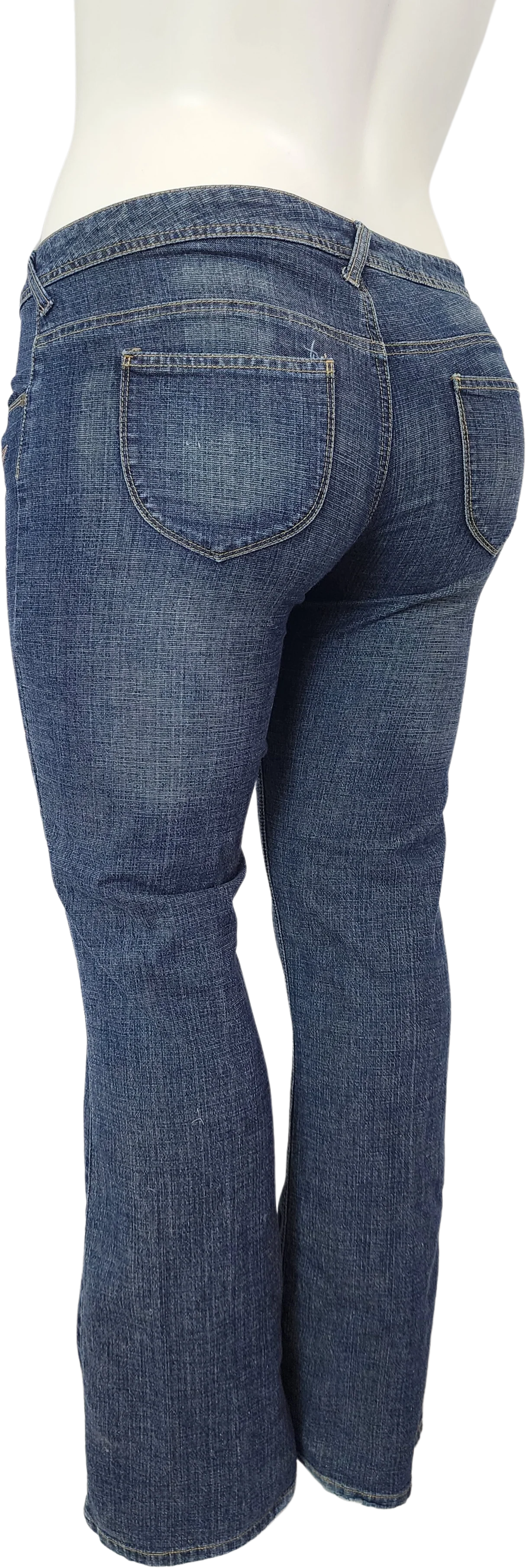 90s/00s Low Rise Embroidered Flared Stretch Jeans - Image 2