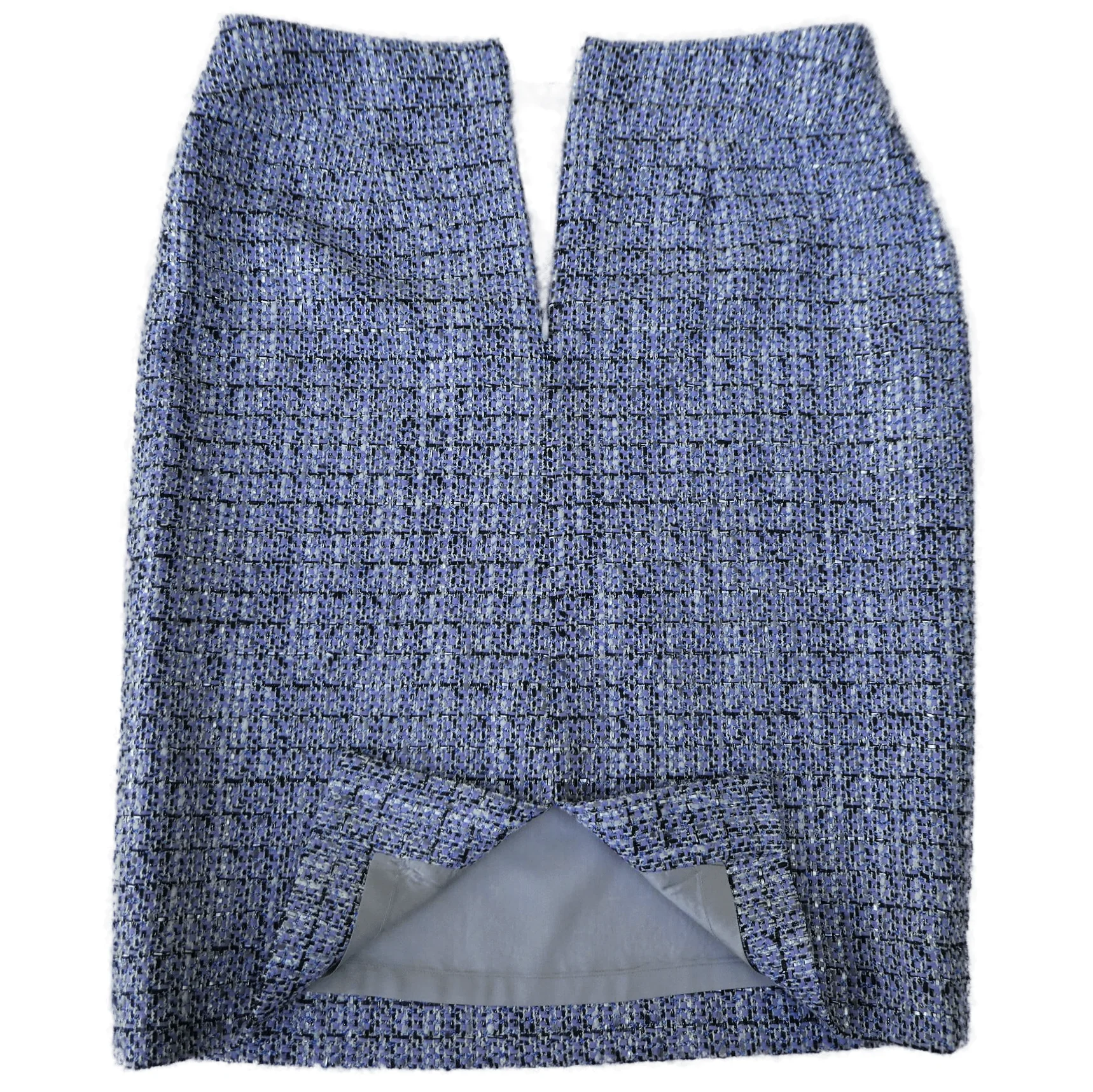 90s/00s Metallic Weave Career Skirt Designer Zip Back 8 By Carlisle - Image 3