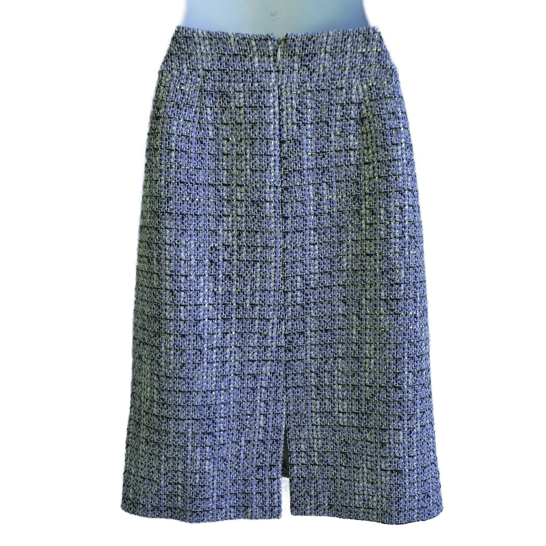 90s/00s Metallic Weave Career Skirt Designer Zip Back 8 By Carlisle - Image 6