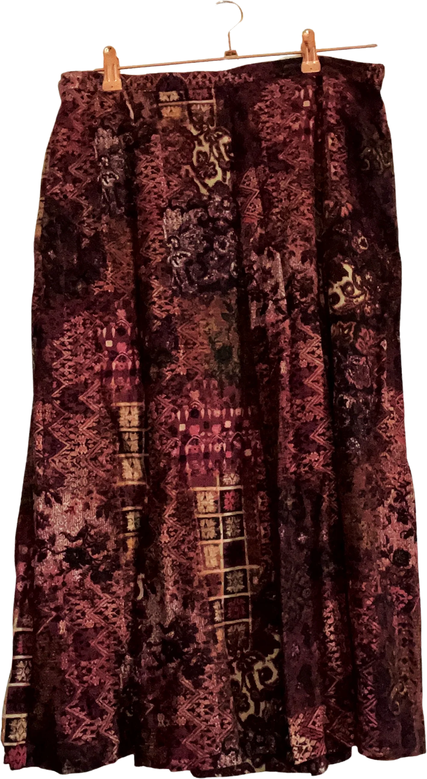 90s/00s Mixed Print Midi Skirt By Koret Petite - Image 2