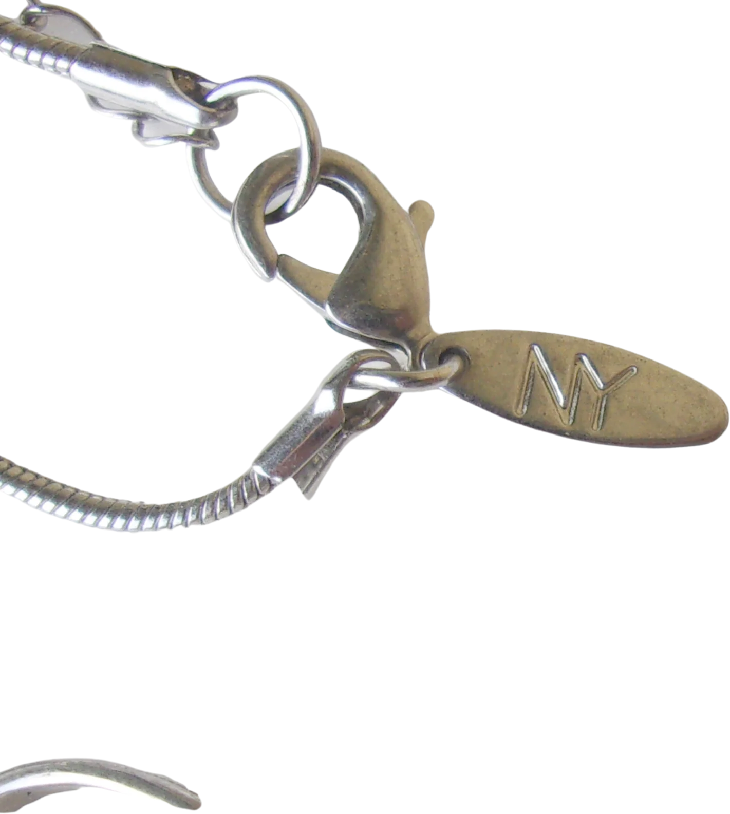 90s/00s Necklace Open Flower Silvertone Bib Rhinestones By Ny - Image 2