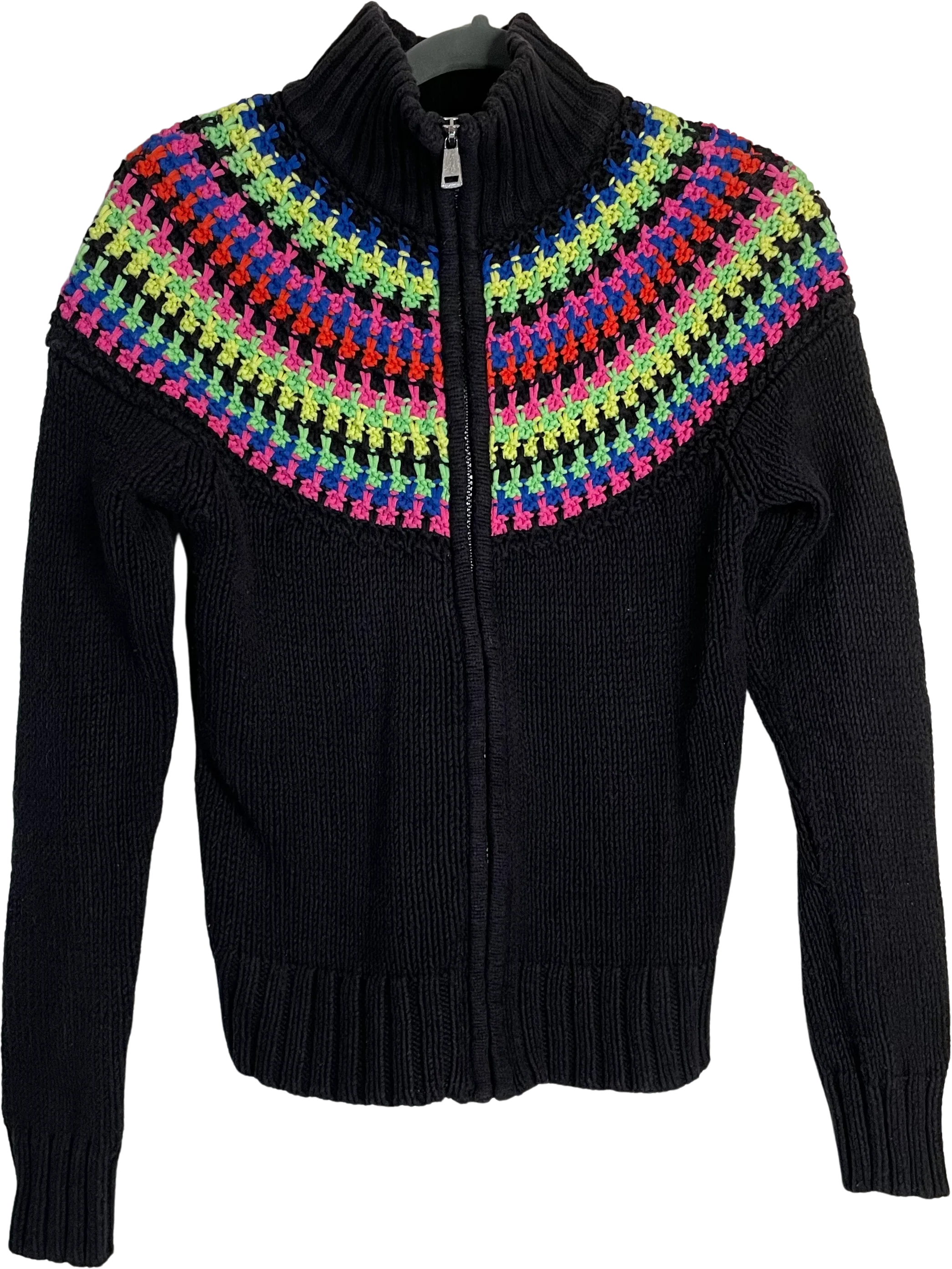 90s/00s Neon Fair Isle Cardigan Sweater By Ralph Lauren Active