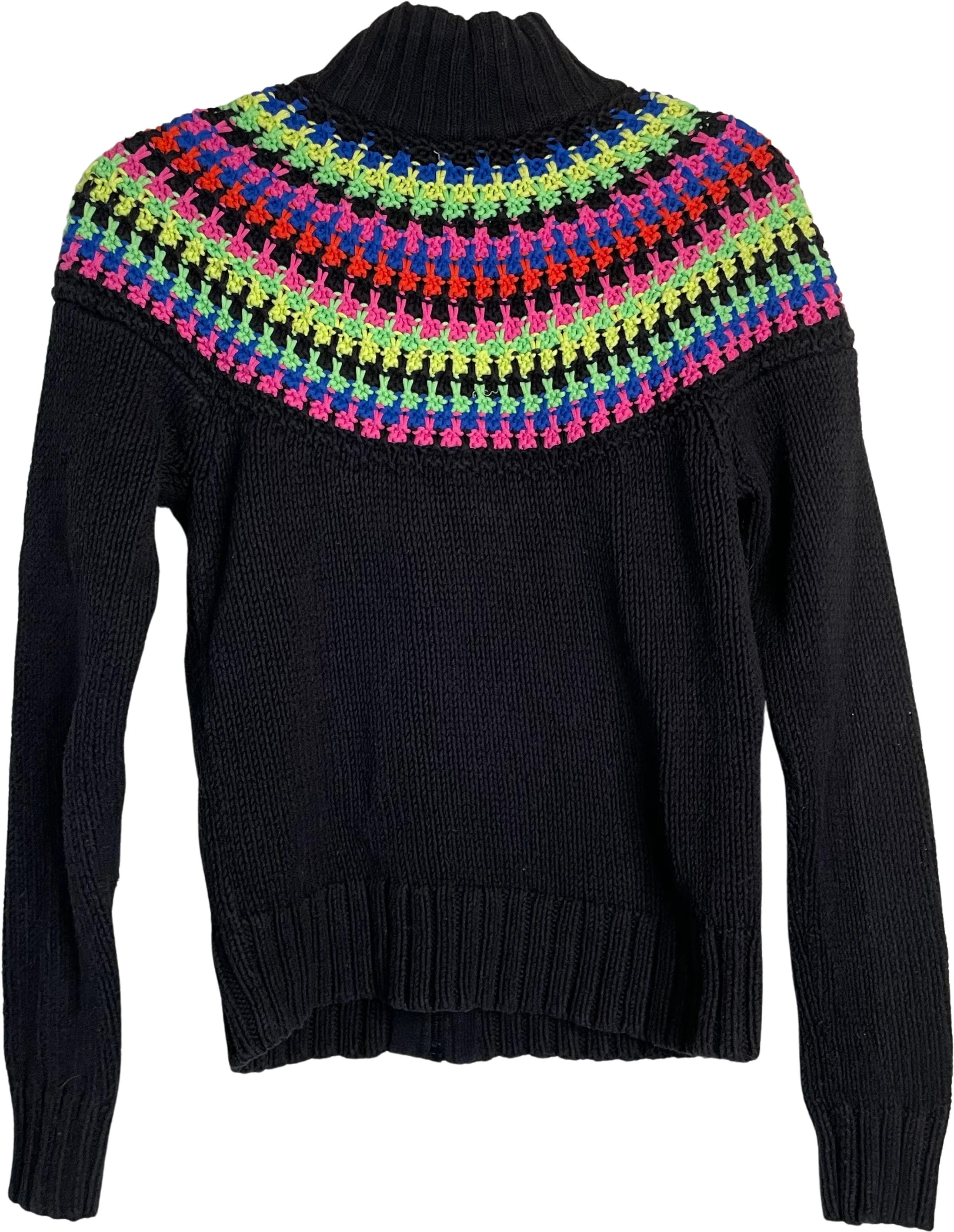 90s/00s Neon Fair Isle Cardigan Sweater By Ralph Lauren Active - Image 2
