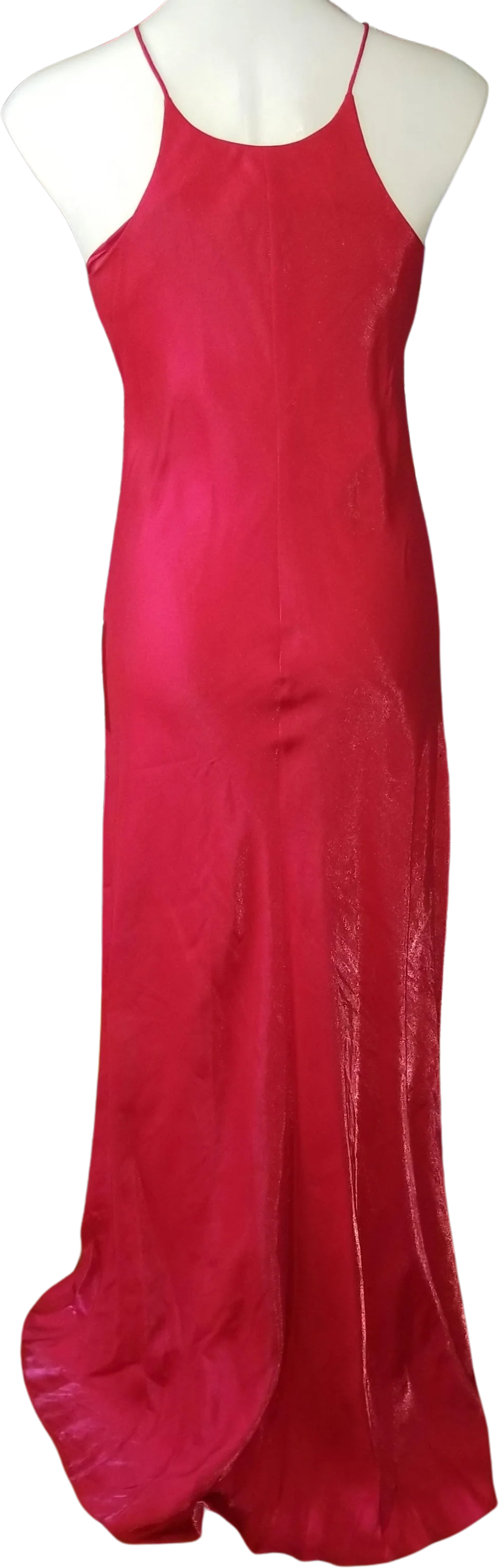 90s/00s Nwt Bias Cut Red Beaded Shimmer Gown With Shawl By Nightway - Image 2