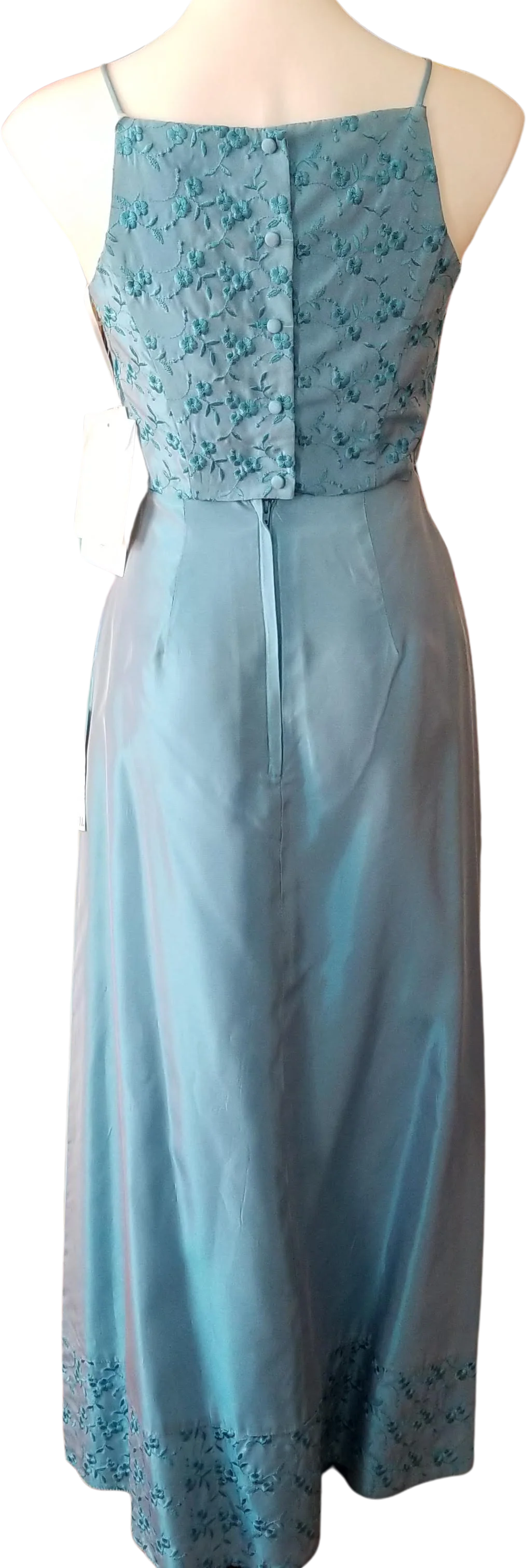 90s/00s Nwt Two Piece Taffeta Prom Gown Dress Light Blue By Scott McClintock - Image 2