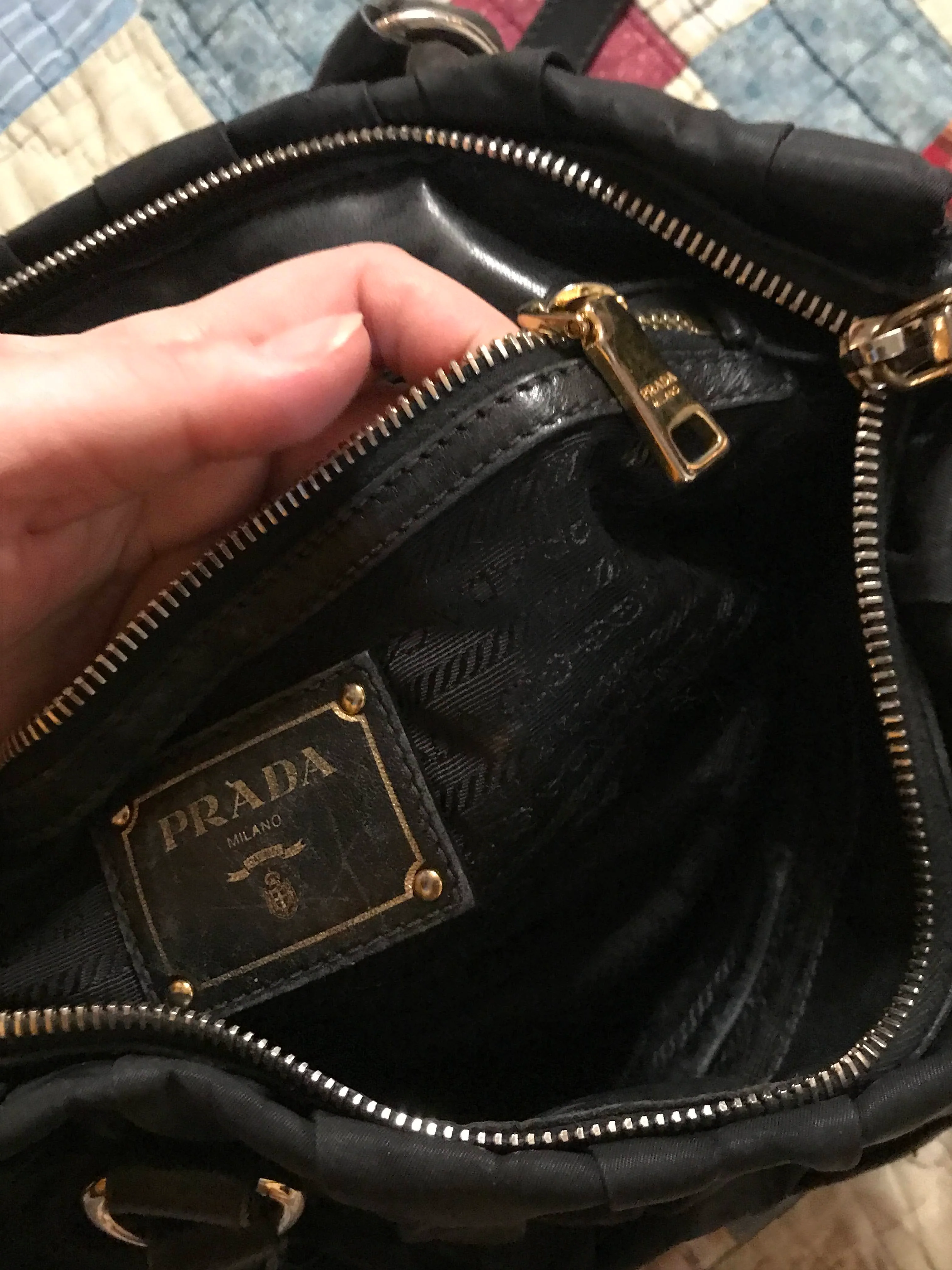 90s/00s Nylon Quilted 00s Black Luxe Shoulder Cross Body By Prada - Image 9