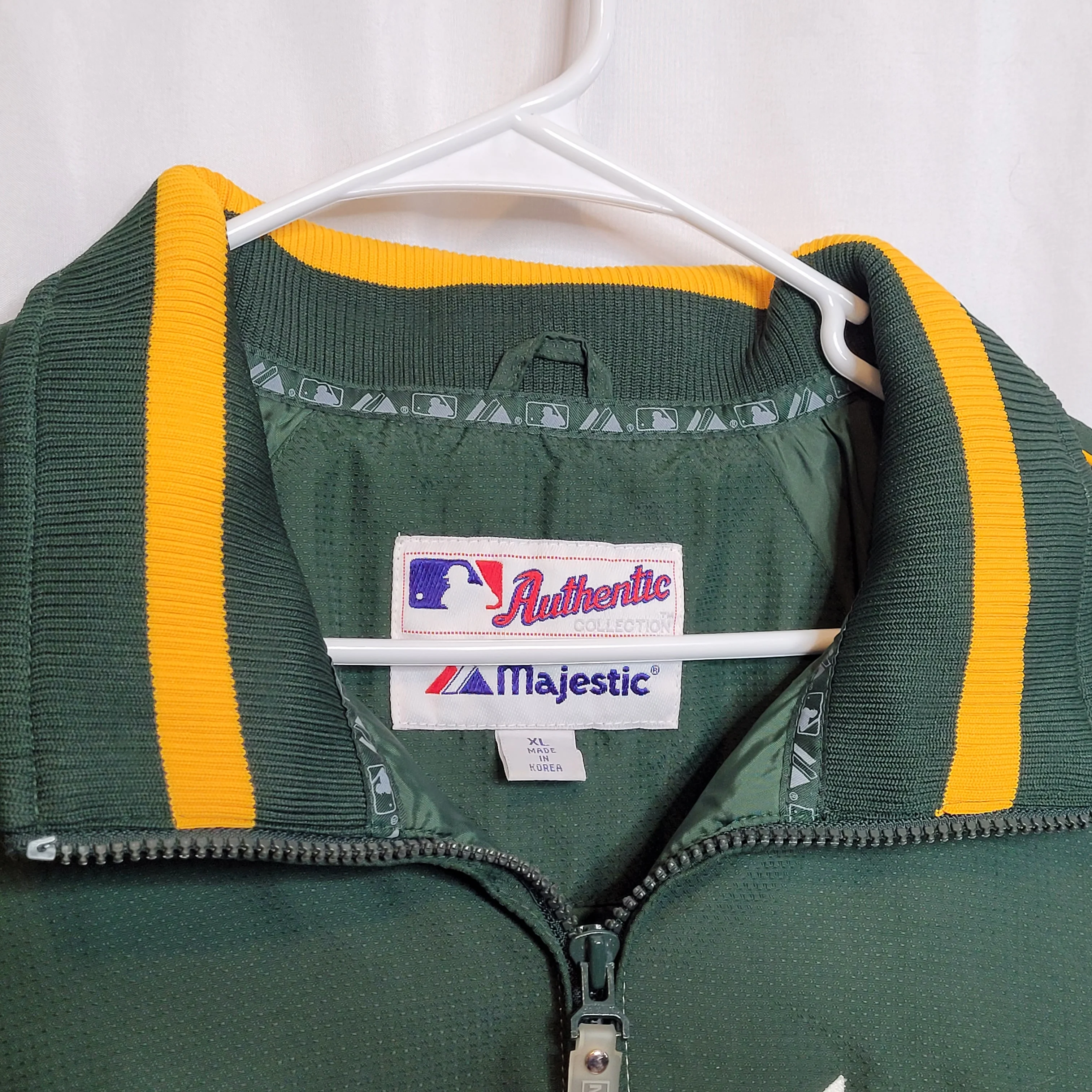 90s/00s Oakland A's Nylon Coat Mlb Adult Size Xxl Green By Majestic - Image 6