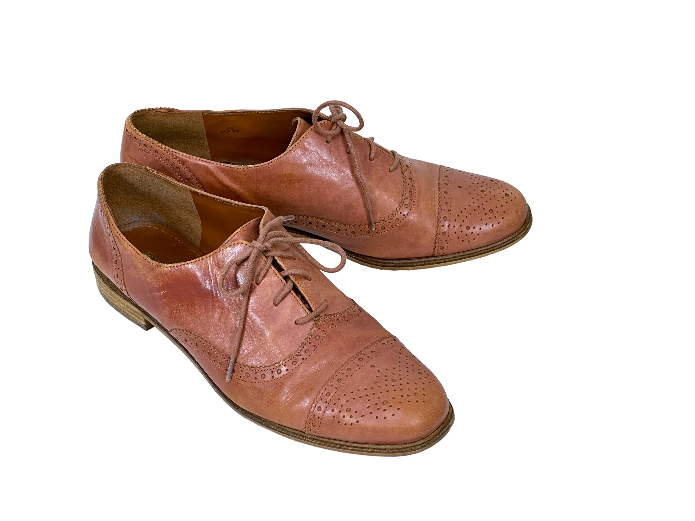 90s/00s Oxford Spectator Leather Shoes By Enzo Angiolini - Image 4