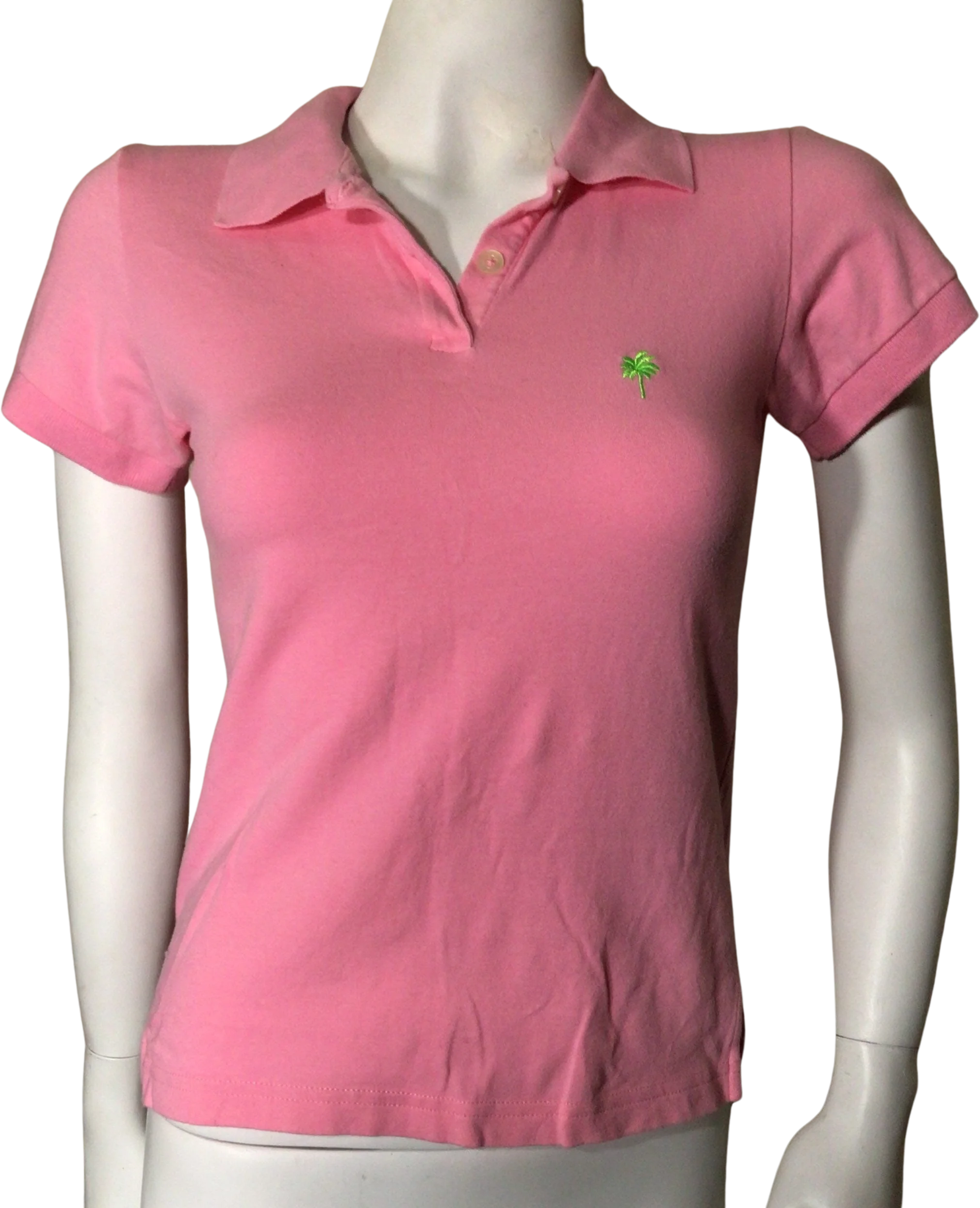 90s/00s Pink Cotton Short Sleeve Pullover Polo Top By Lilly Pulitzer