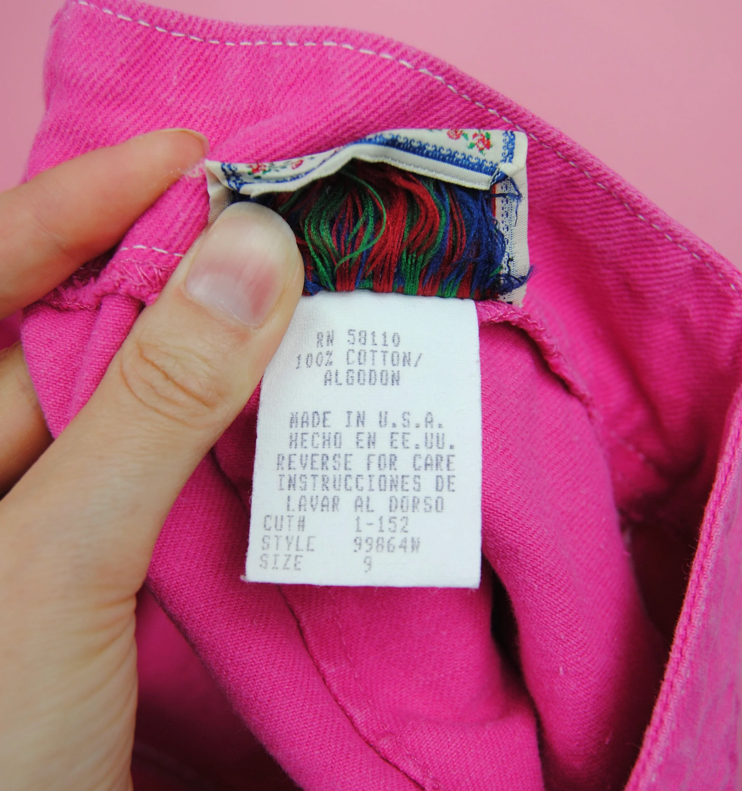 90s/00s Pink Denim Front Button Skirt By Enchante - Image 10