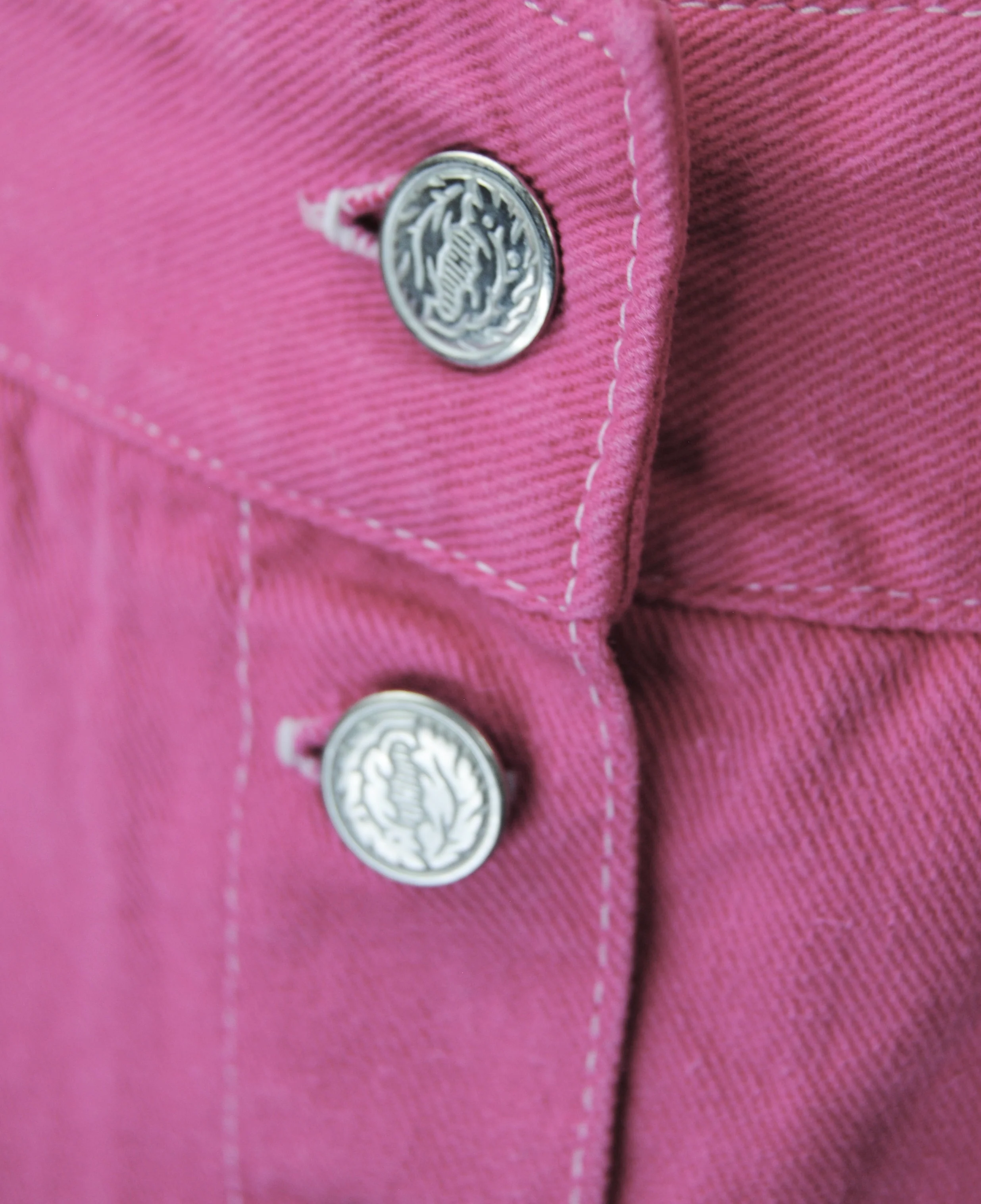 90s/00s Pink Denim Front Button Skirt By Enchante - Image 12