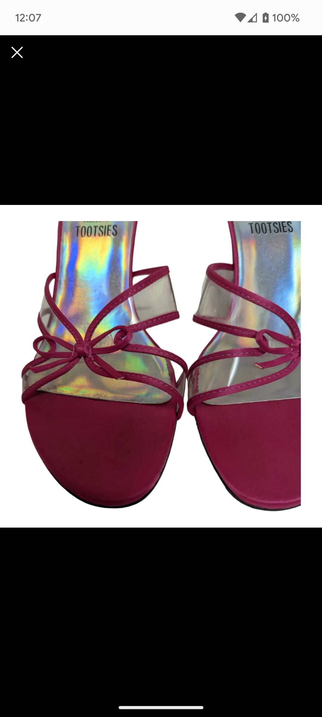 90s/00s Pink Satin With Clear Panel Kitten Heel Slides By Mootsies Tootsies - Image 7