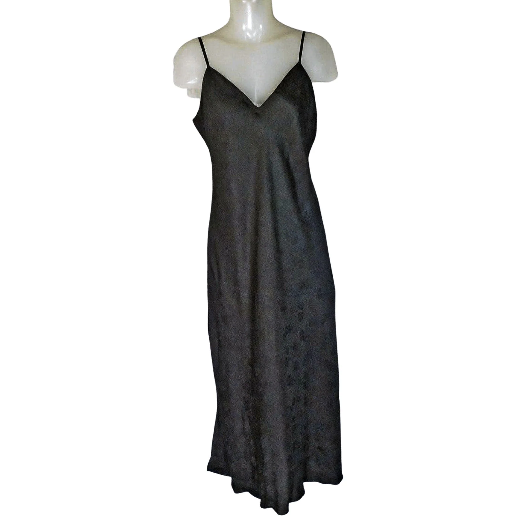 90s/00s Plus Size Black Silk Nightgown Retro Sexy Volup By August Silk - Image 4