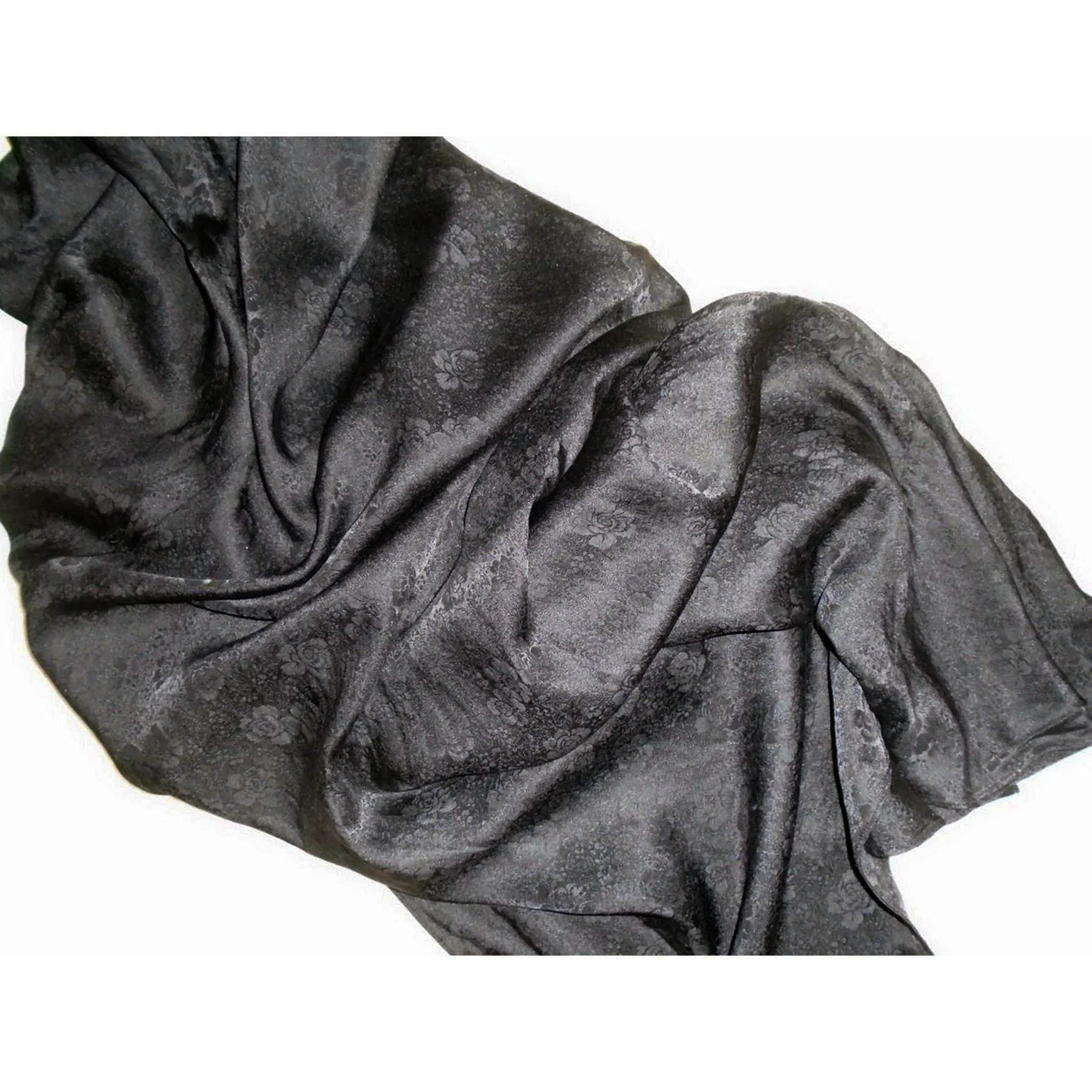 90s/00s Plus Size Black Silk Nightgown Retro Sexy Volup By August Silk - Image 5