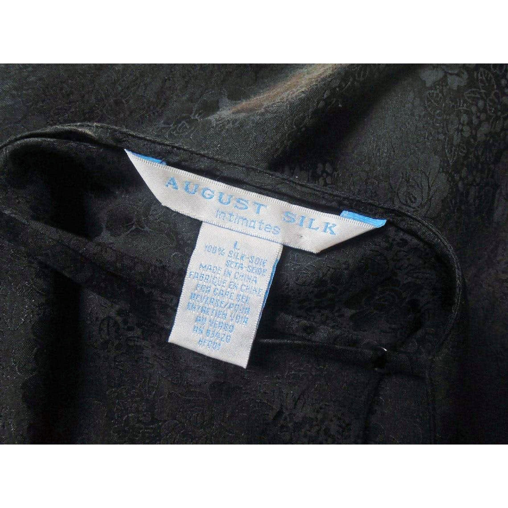 90s/00s Plus Size Black Silk Nightgown Retro Sexy Volup By August Silk - Image 9