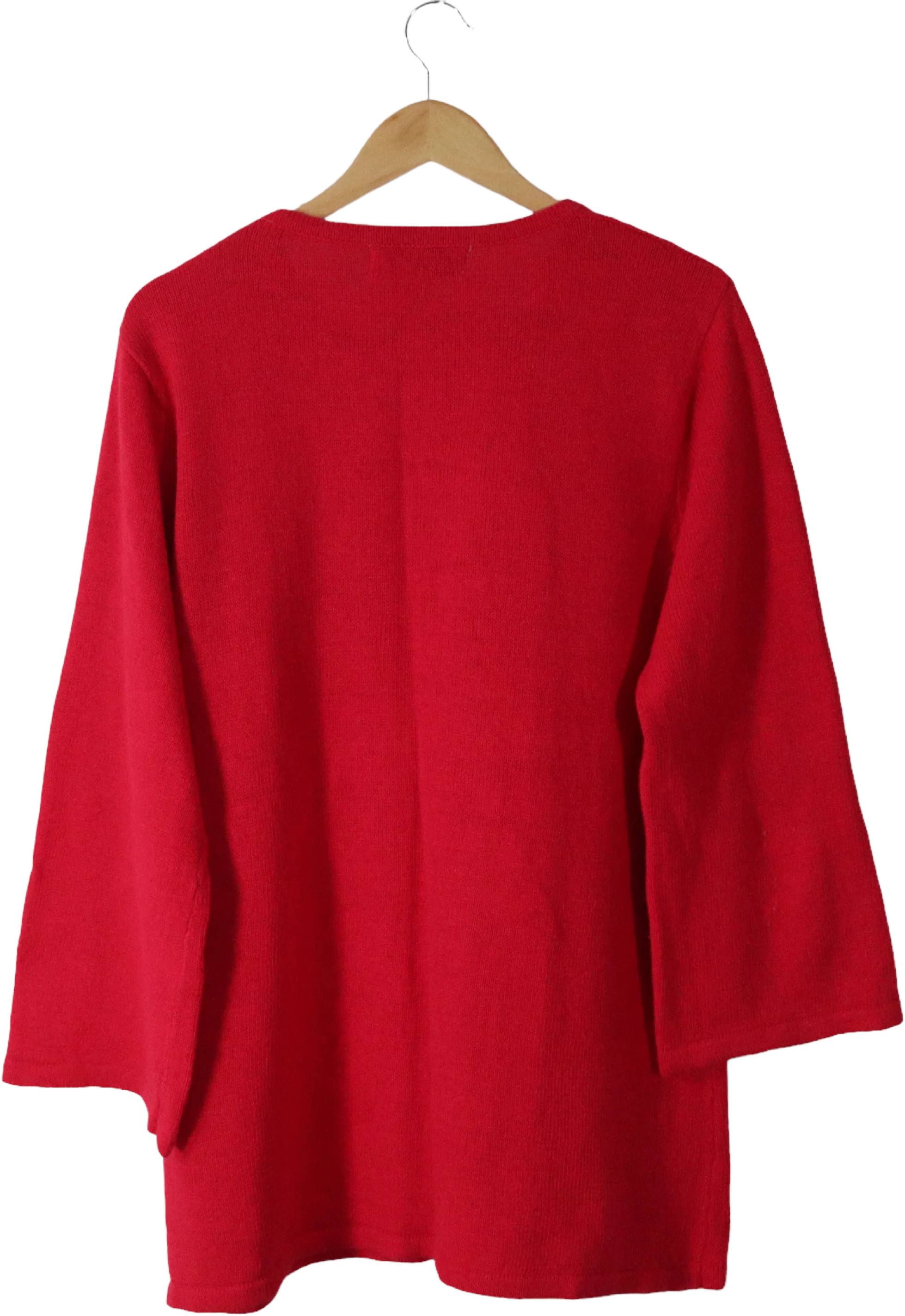 90s/00s Poinsettia Holiday Christmas Cardigan Sweater By Tiara - Image 2