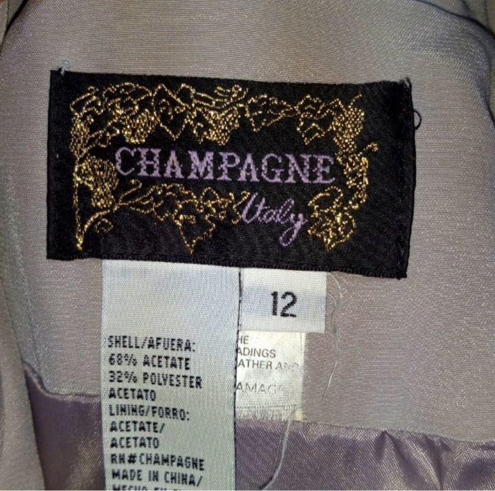 90s/00s Quality Lattice Front Pocket Blazer Full Lining By Champagne Italy - Image 5