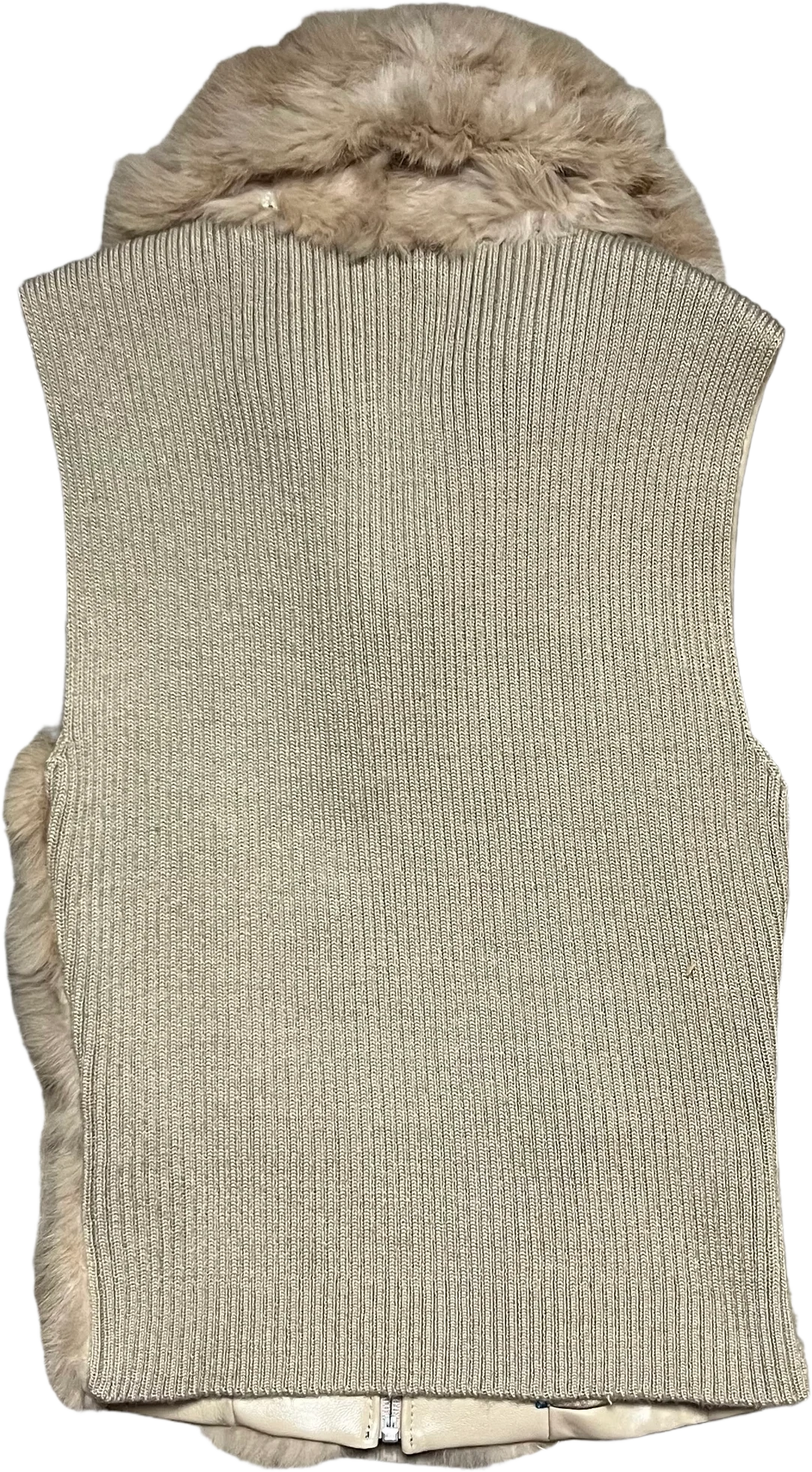 90s/00s Rabbit Fur Preppy Embroidered Lambskin Vest By Colebrooke - Image 2