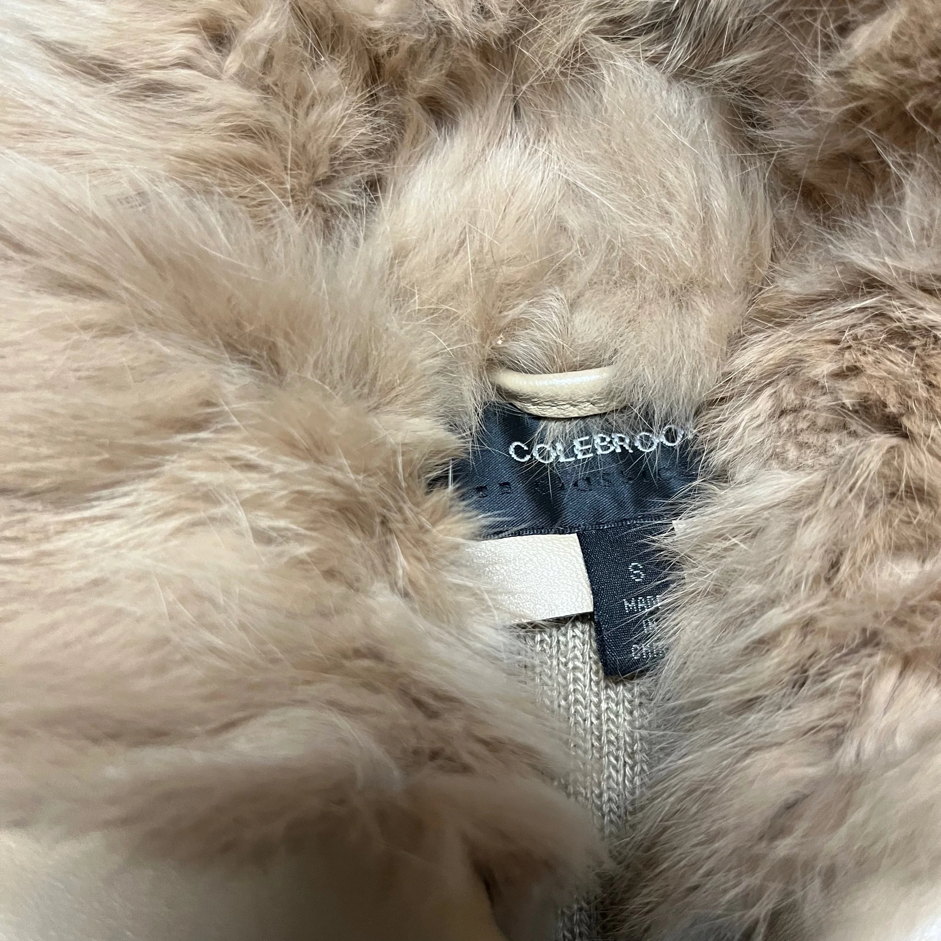 90s/00s Rabbit Fur Preppy Embroidered Lambskin Vest By Colebrooke - Image 3
