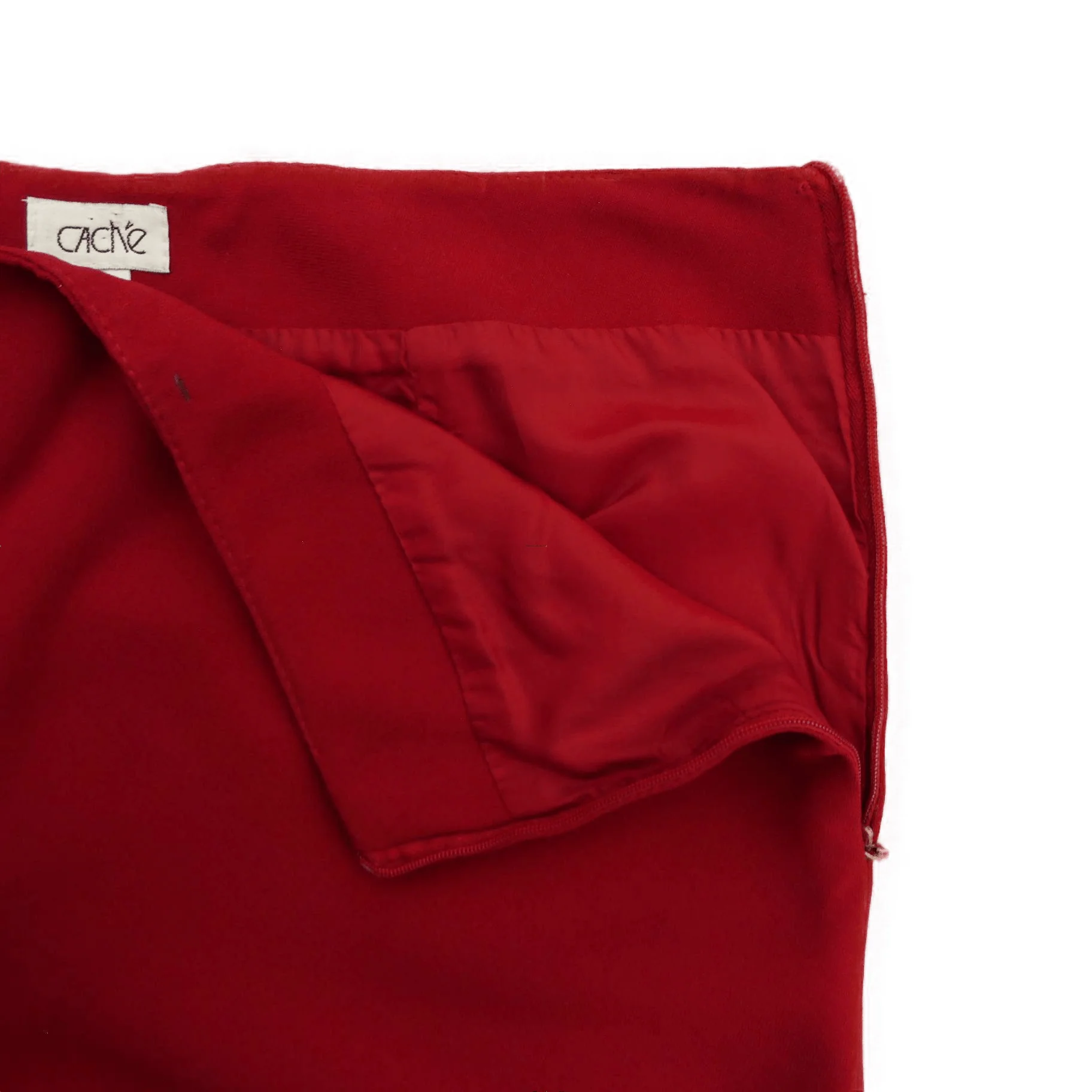 90s/00s Red Disco Pants Wide Leg Lined High Slits 10 By Cache - Image 5