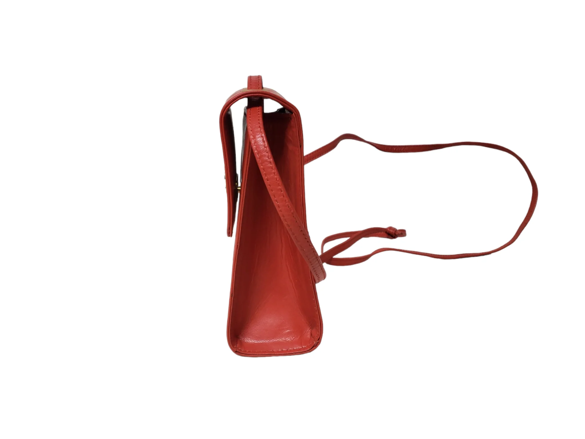 90s/00s Red Leather Mini Shoulder Bag - Image 4