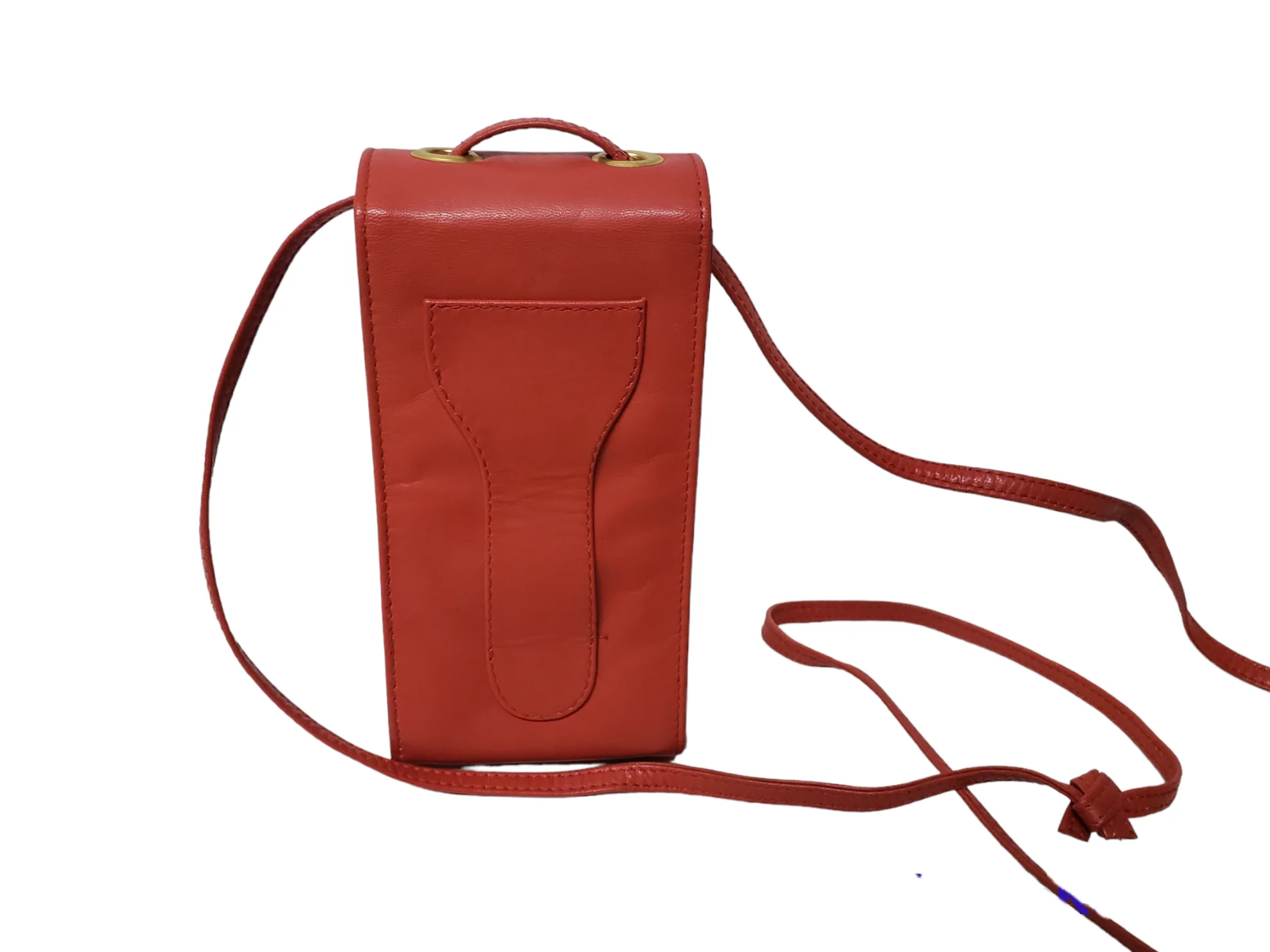 90s/00s Red Leather Mini Shoulder Bag - Image 5