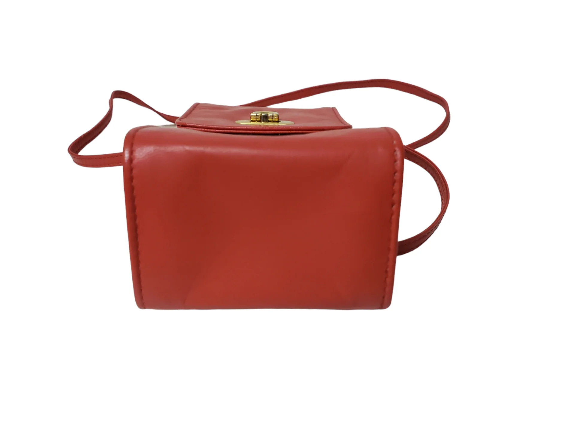 90s/00s Red Leather Mini Shoulder Bag - Image 7