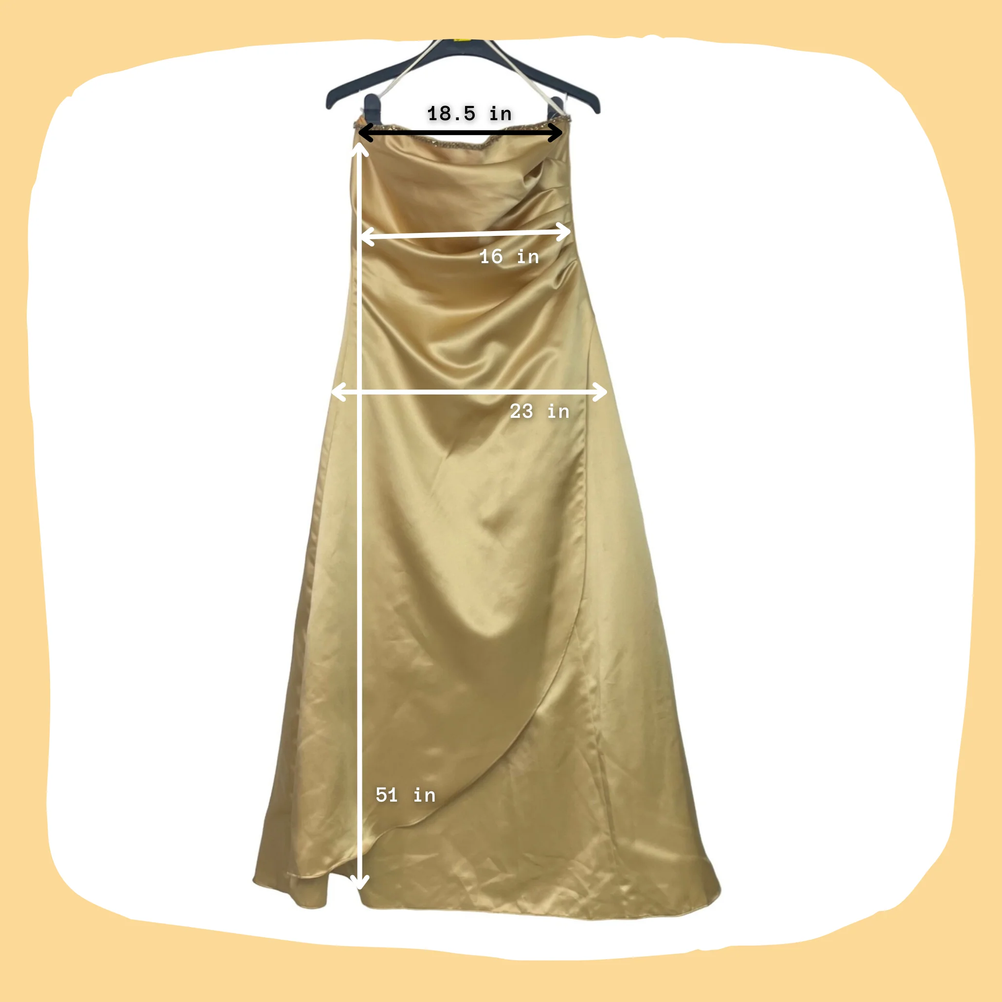 90s/00s Ruched Maxi Gold Satin Sleeveless Bridesmaid Gown By Bari Jay - Image 3