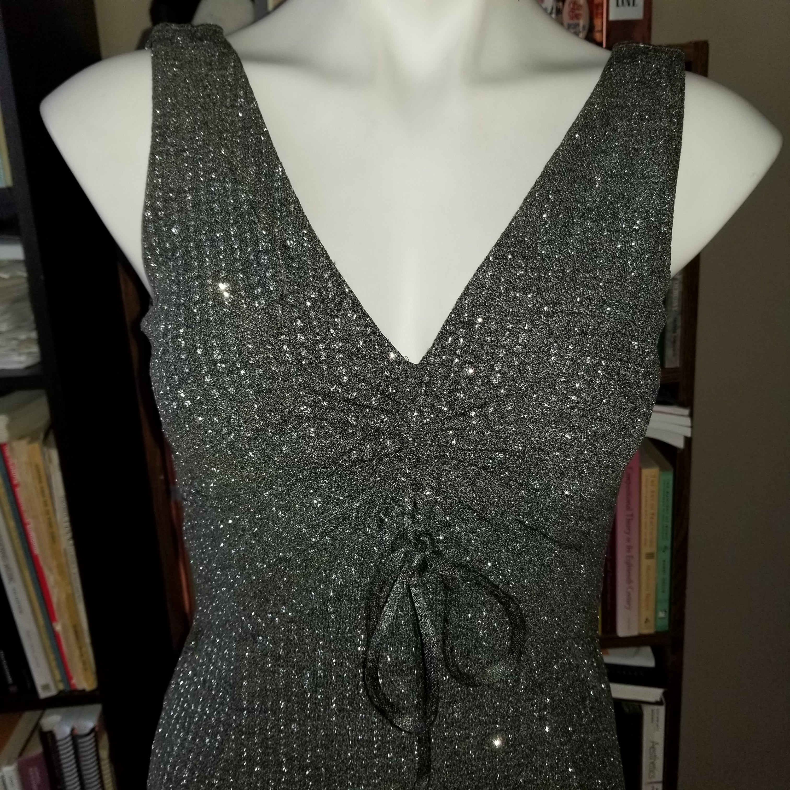 90s/00s Scott Mcclintock Millennium 2000 Gray Glitter Gown By Scott McClintock - Image 3