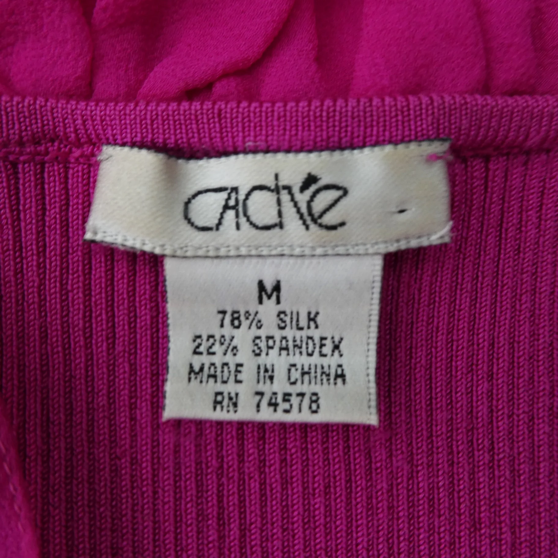 90s/00s Silk Knit Sweater Top Ruffles V Zip Neckline M By Cache - Image 7