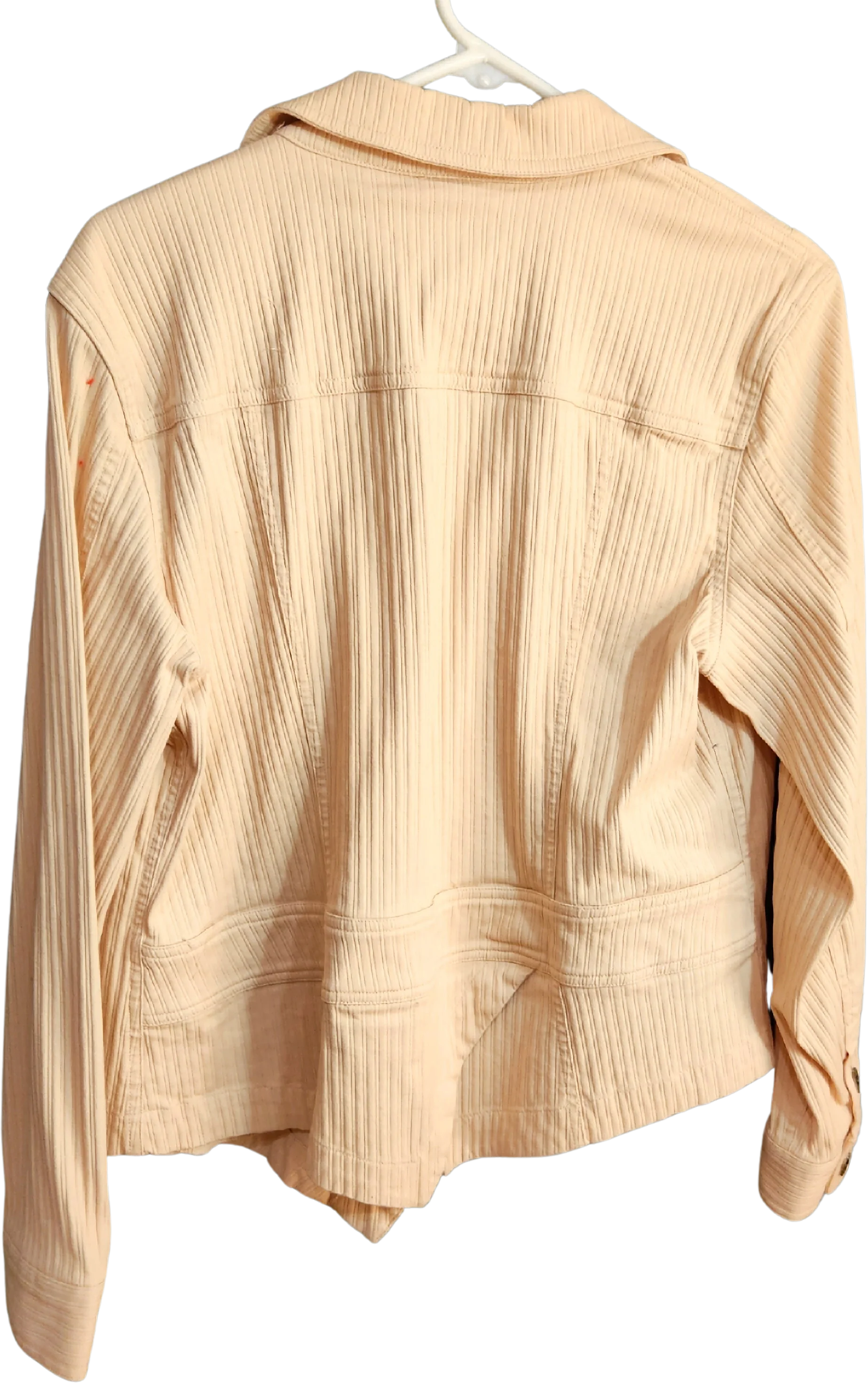 90s/00s Size 14 Cream Collared Corduroy Button Jacket By Coldwater Creek - Image 2