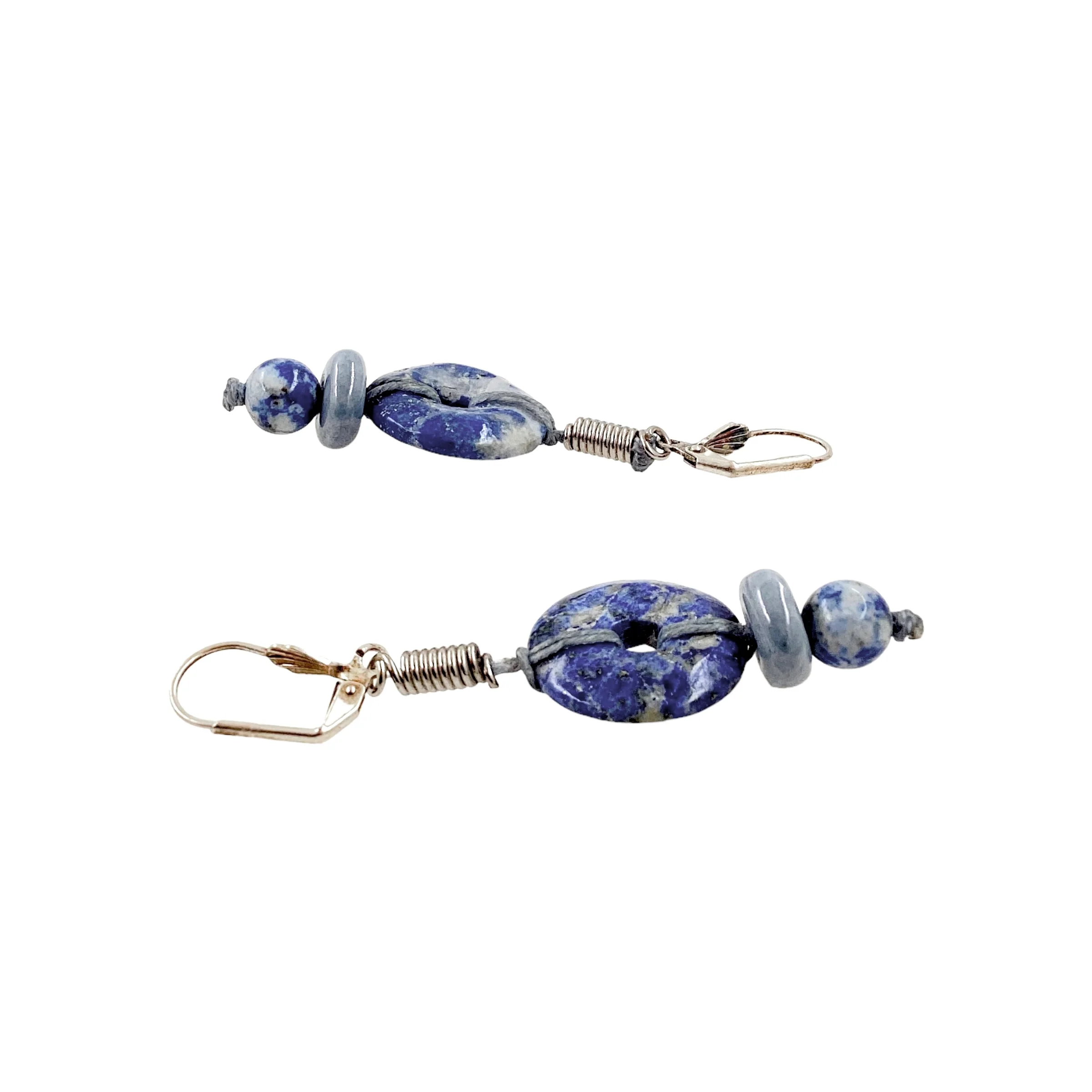 90s/00s Sodalite Gemstone Earrings Bracelet Set By Made with Love - Image 11