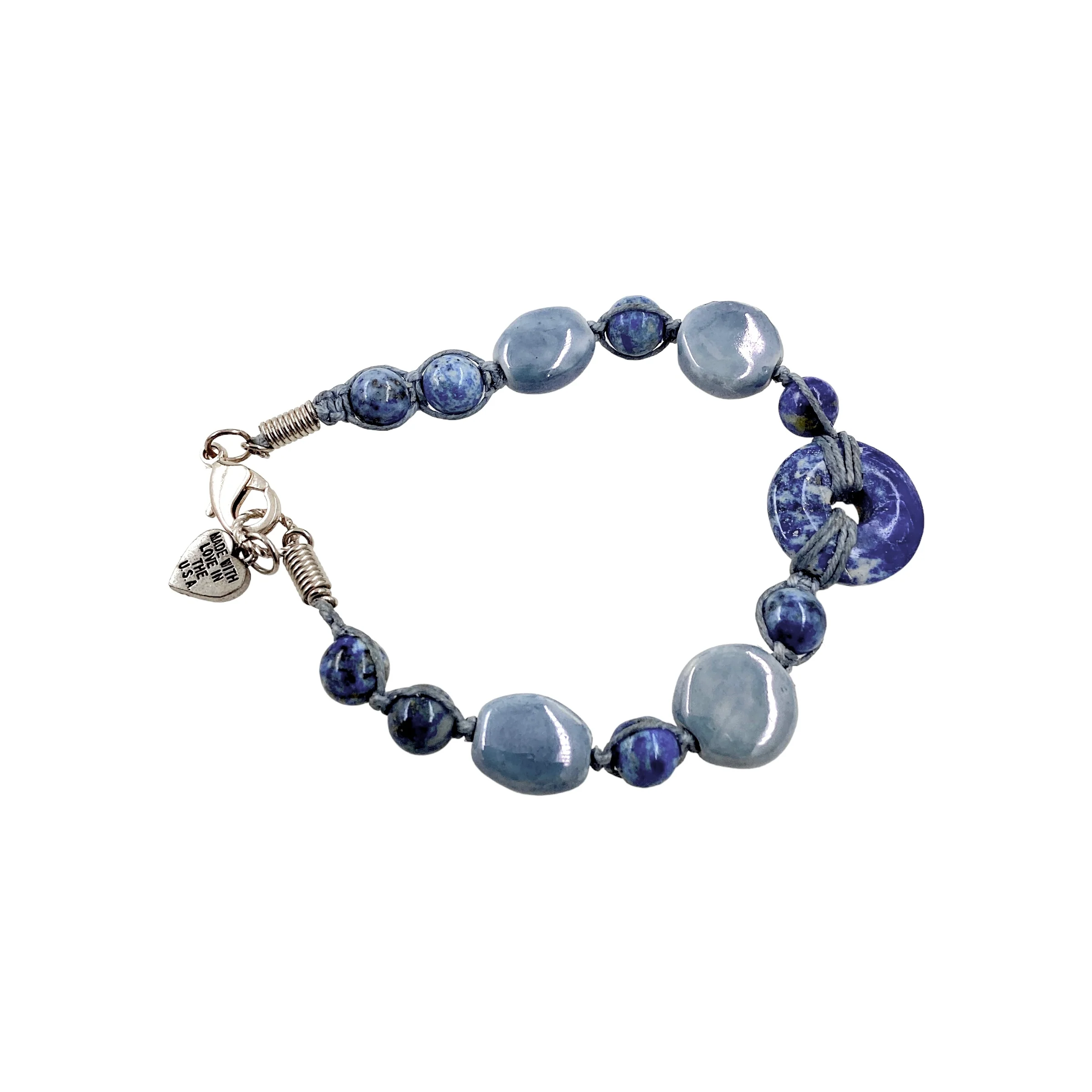 90s/00s Sodalite Gemstone Earrings Bracelet Set By Made with Love - Image 6