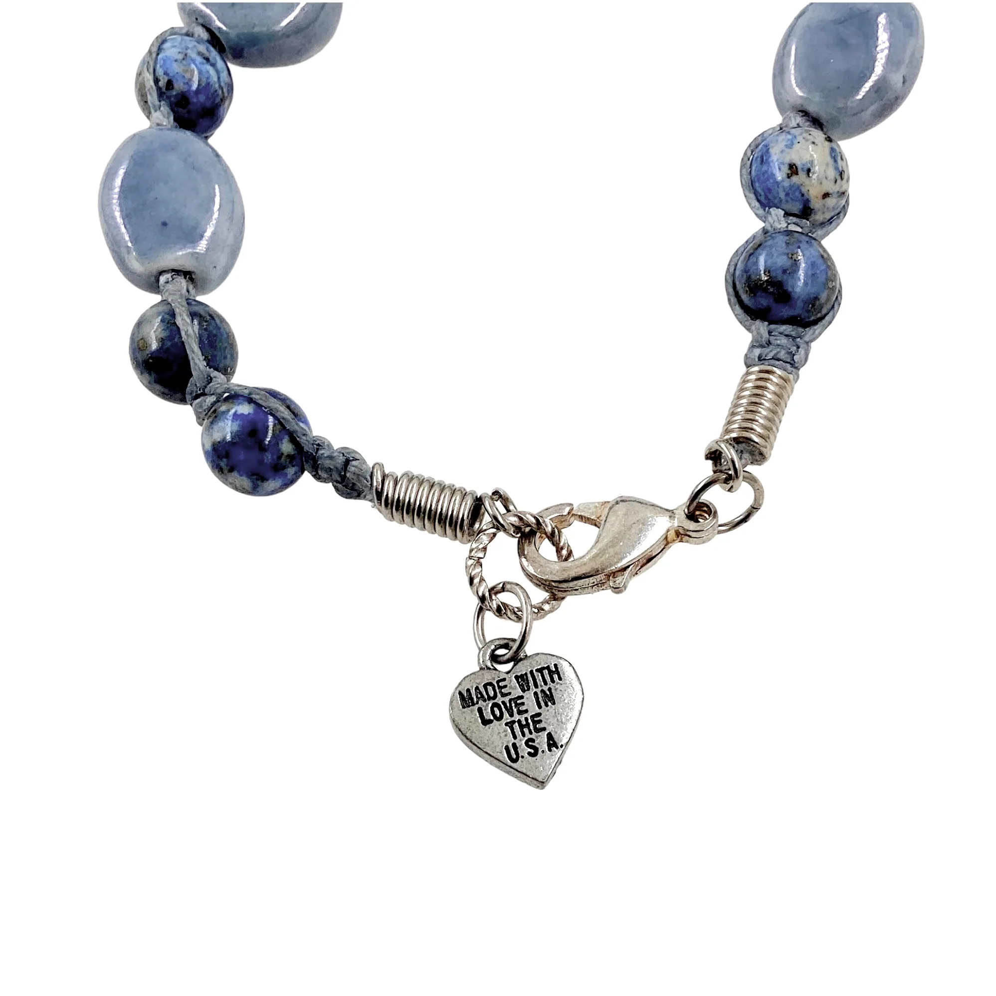 90s/00s Sodalite Gemstone Earrings Bracelet Set By Made with Love - Image 7