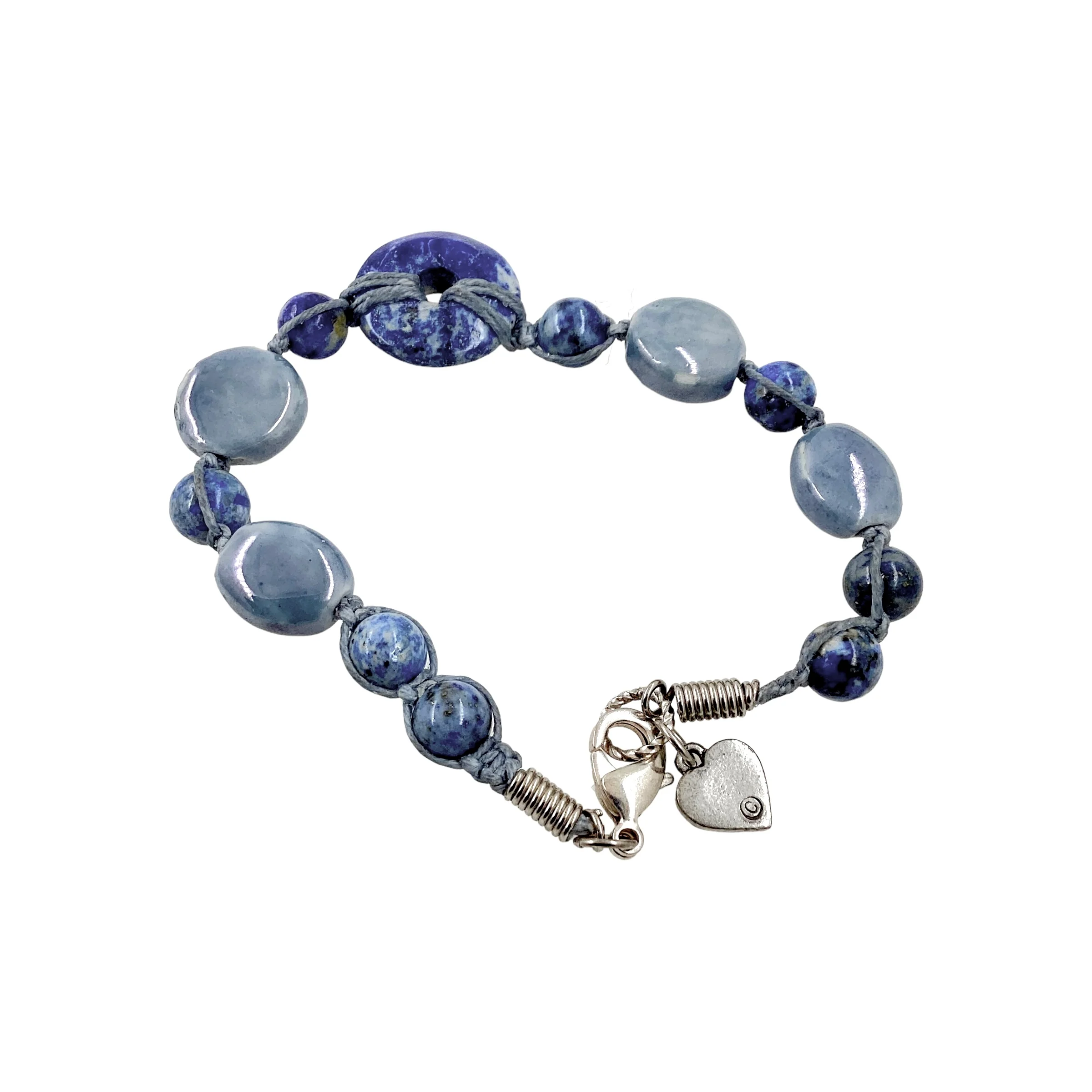 90s/00s Sodalite Gemstone Earrings Bracelet Set By Made with Love - Image 8