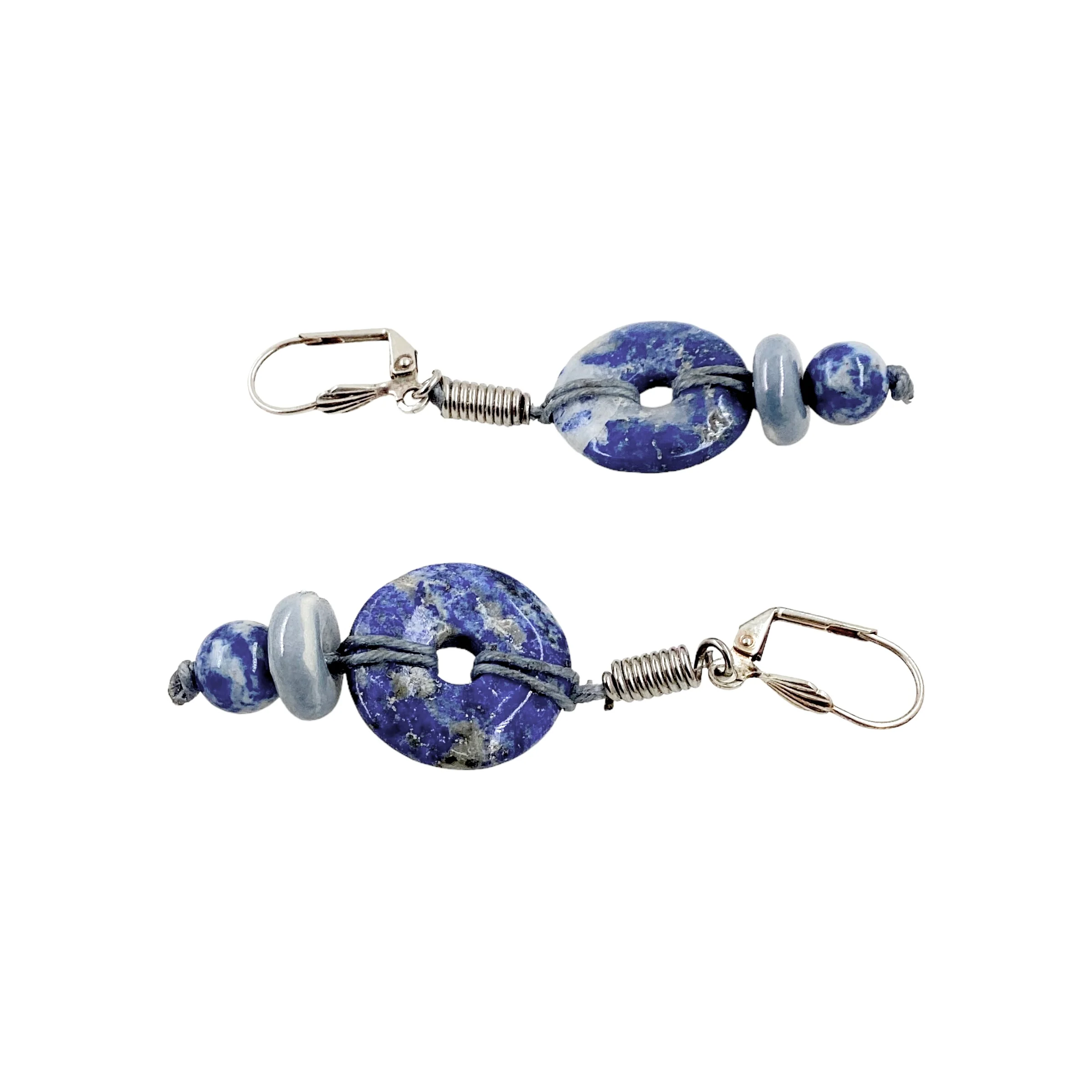 90s/00s Sodalite Gemstone Earrings Bracelet Set By Made with Love - Image 9