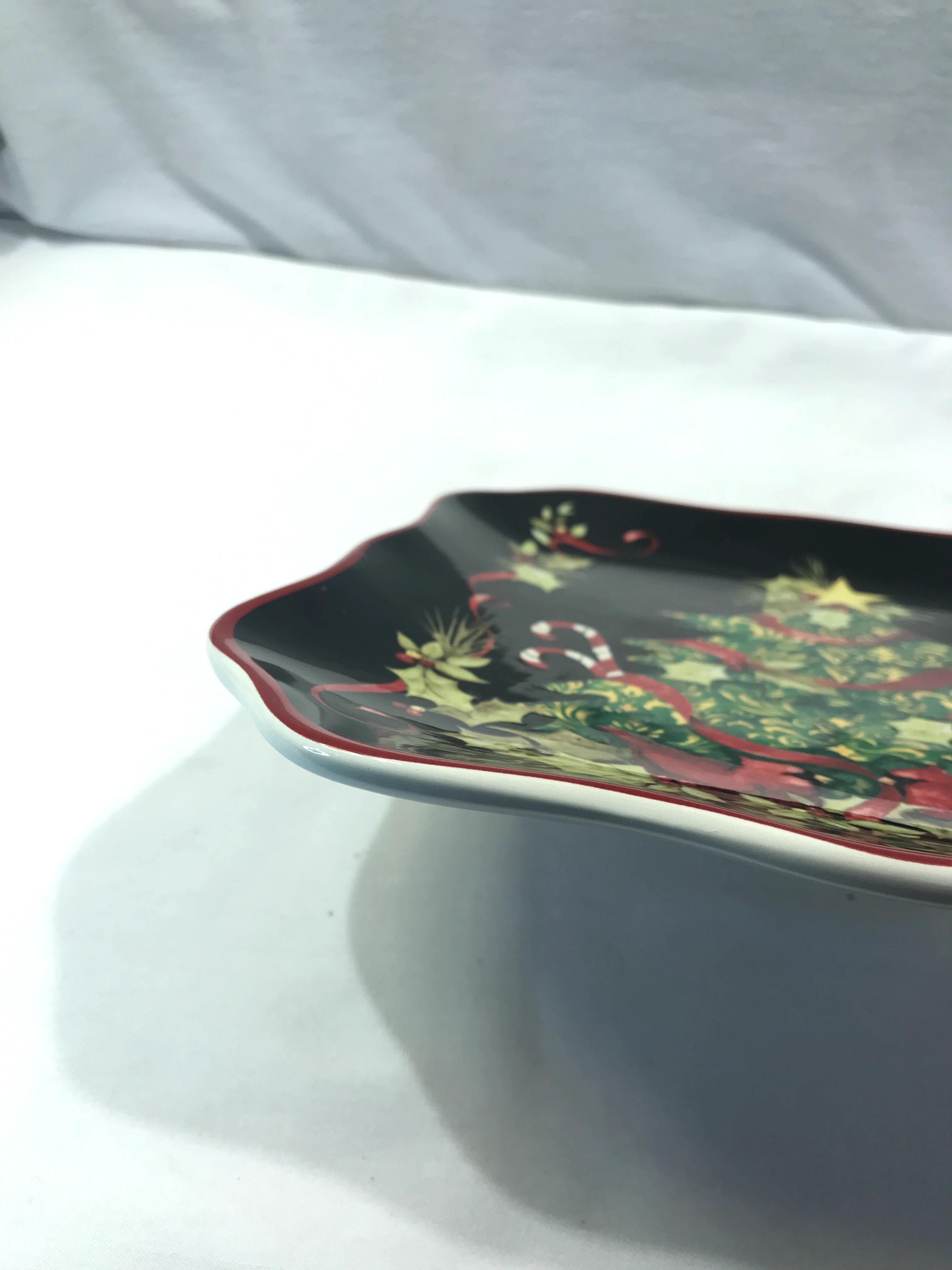 90s/00s Square Christmas Tree And Redbird Plate By Certified International by Susan Winget - Image 11