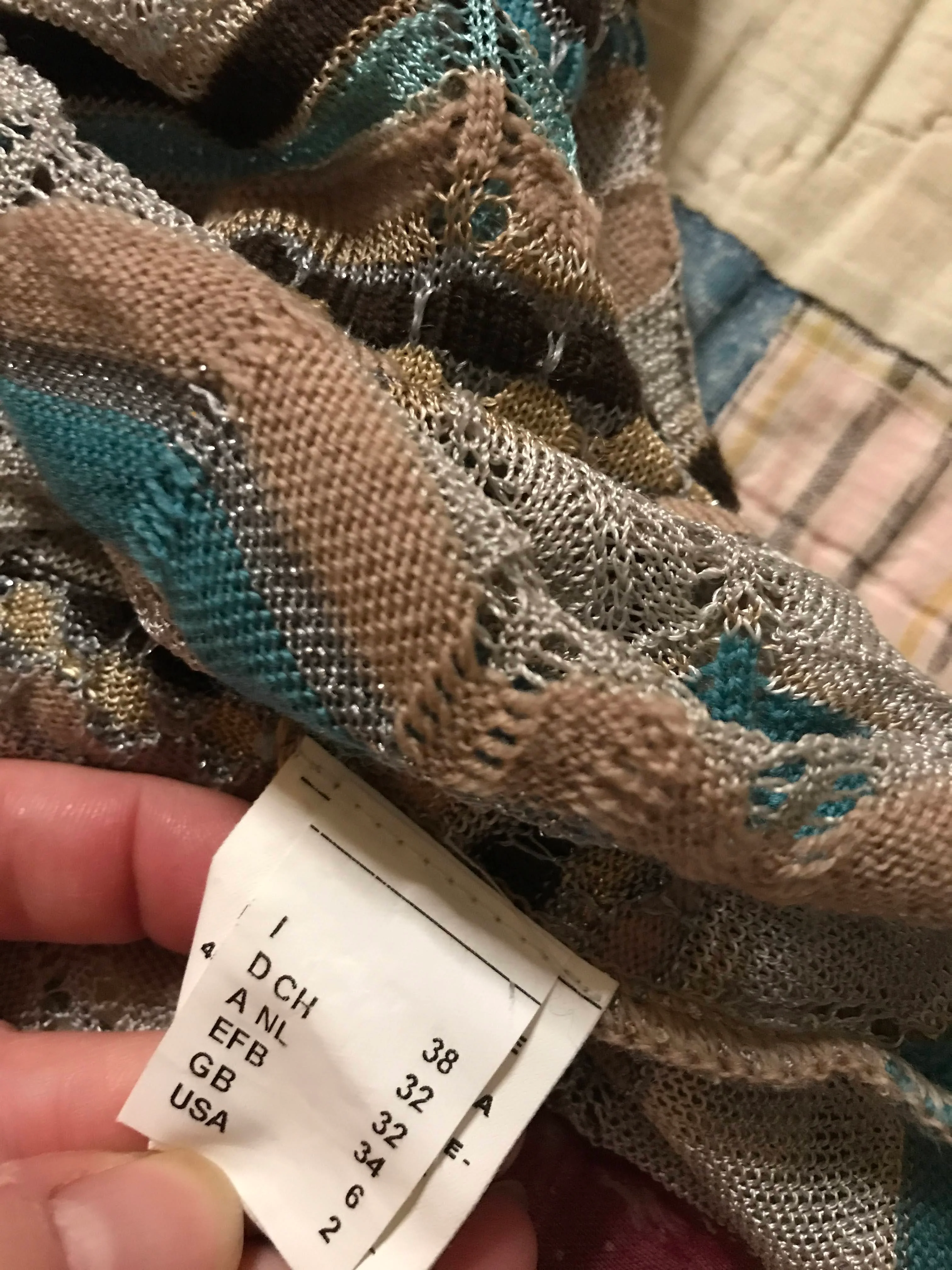 90s/00s Striped Luxe Cowl Neck Light Sweater Top By M Missoni - Image 10
