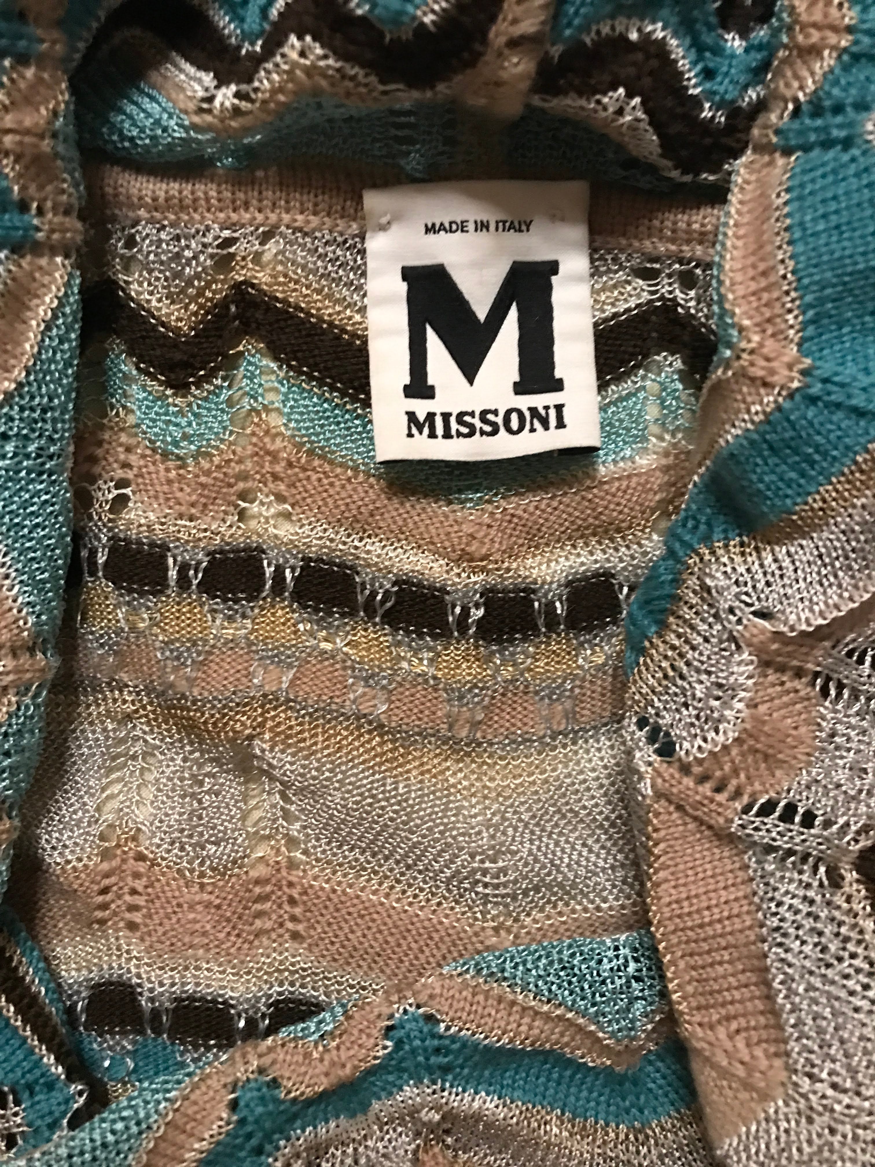 90s/00s Striped Luxe Cowl Neck Light Sweater Top By M Missoni - Image 9