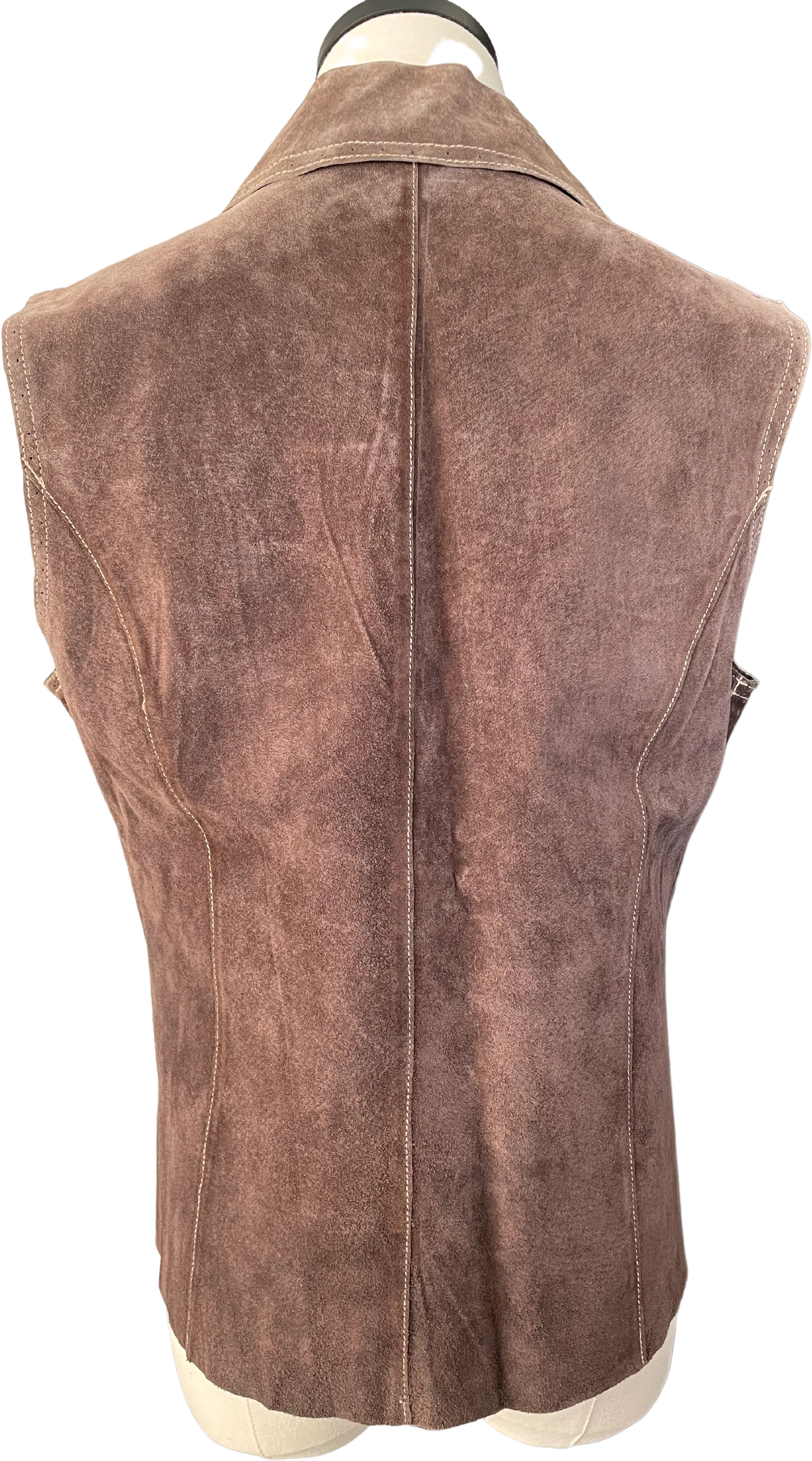 90s/00s Suede Vest With Cutouts By Coldwater Creek - Image 2